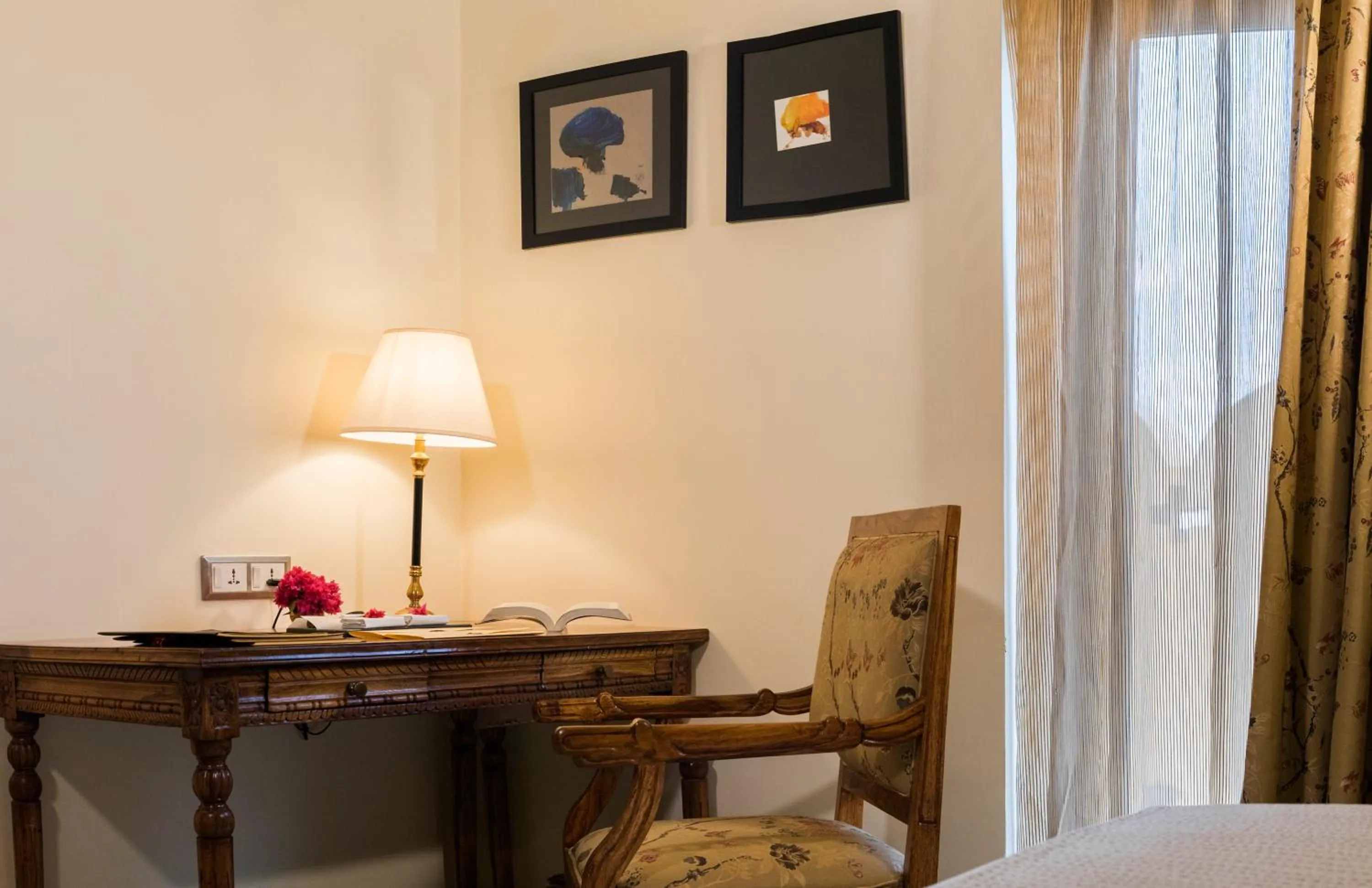 Seating area, Bed in Suryagarh Jaisalmer