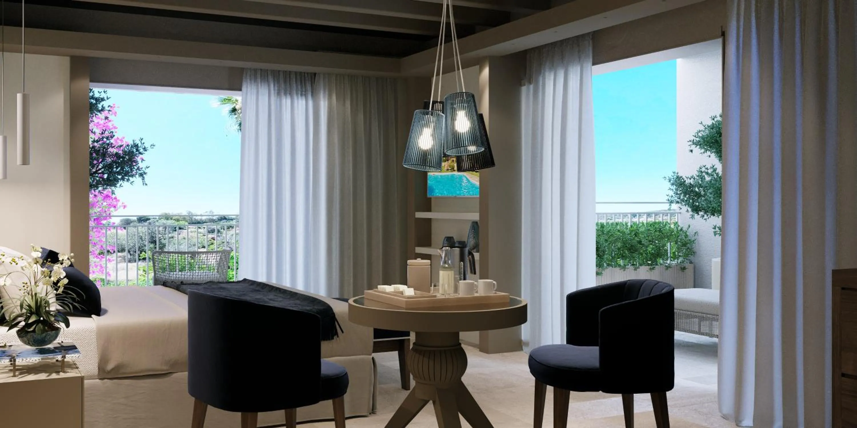 Living room in Residence Le Bouganville