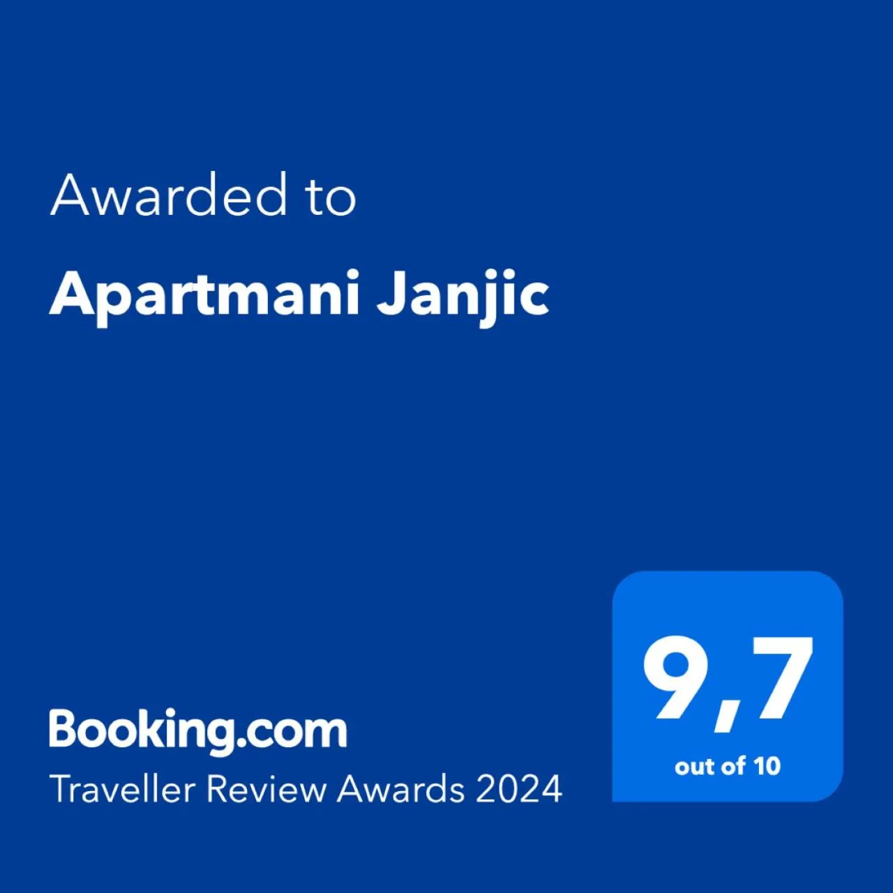 Certificate/Award in Apartmani Janjic