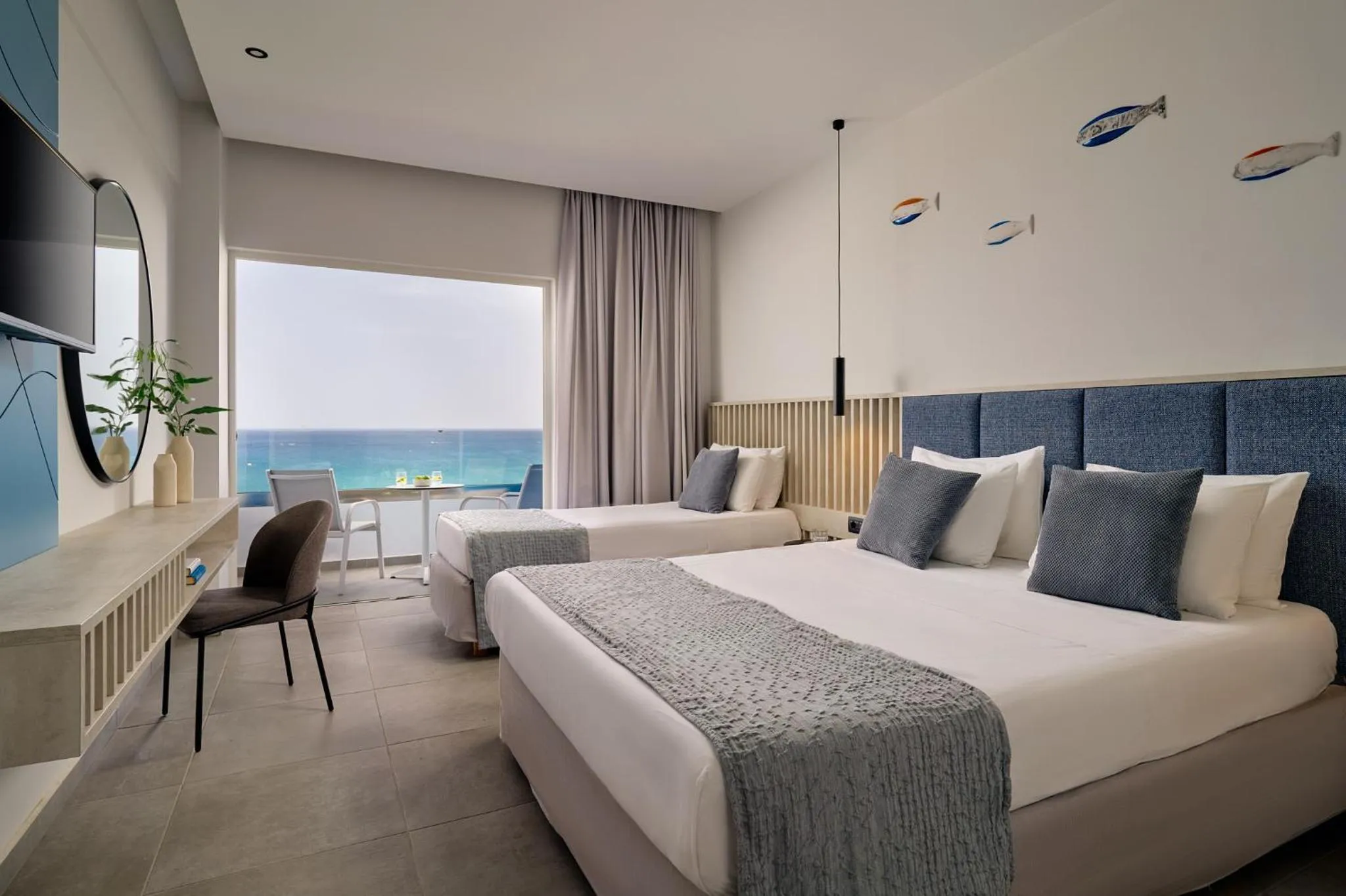 Bed in Blue Sea Beach Resort