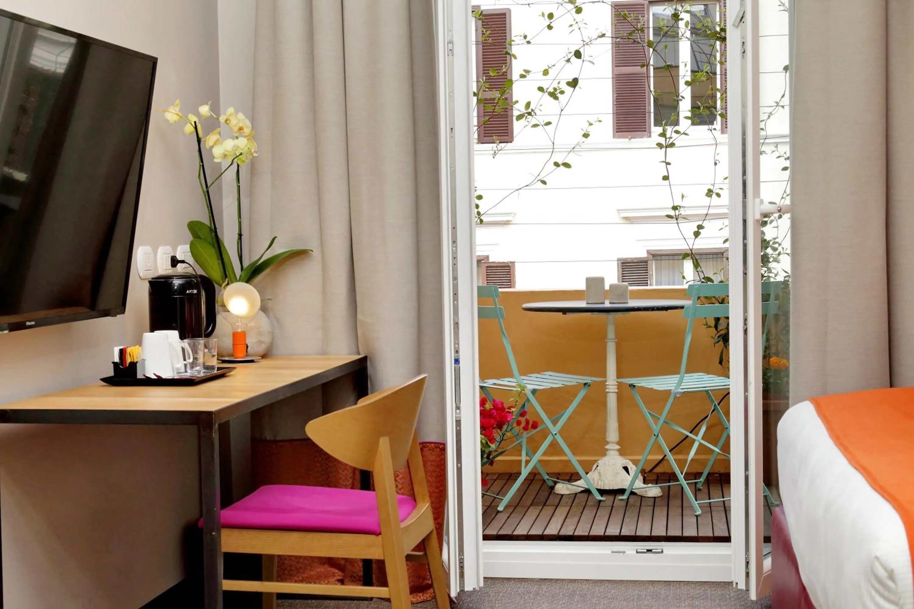 Balcony/Terrace, Bed in Relais Vittoria Colonna