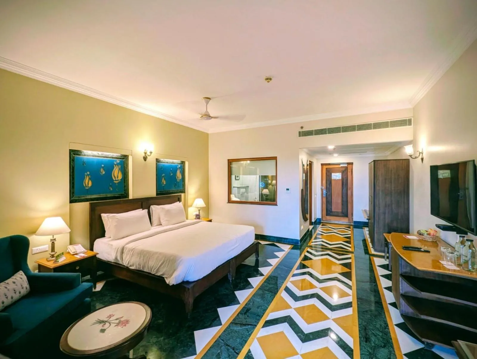 Bed in Ramada by Wyndham Udaipur Resort and Spa