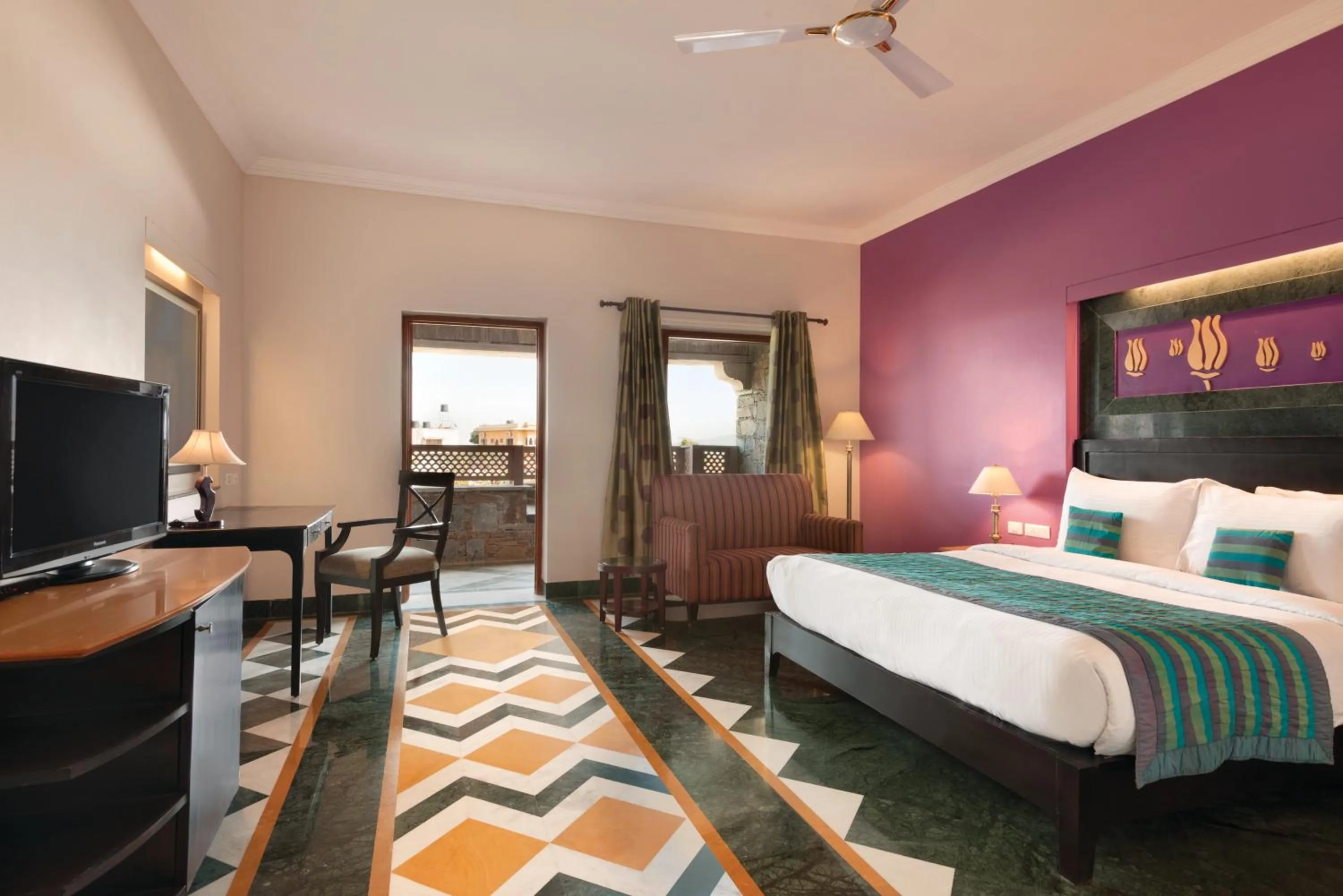 Bedroom, Bed in Ramada by Wyndham Udaipur Resort and Spa