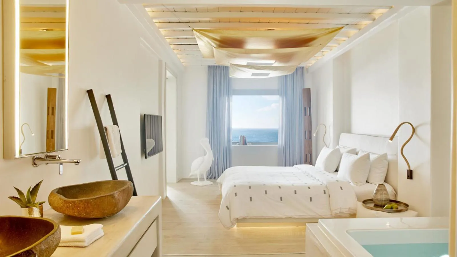 Bedroom, Bed in Cavo Tagoo Mykonos