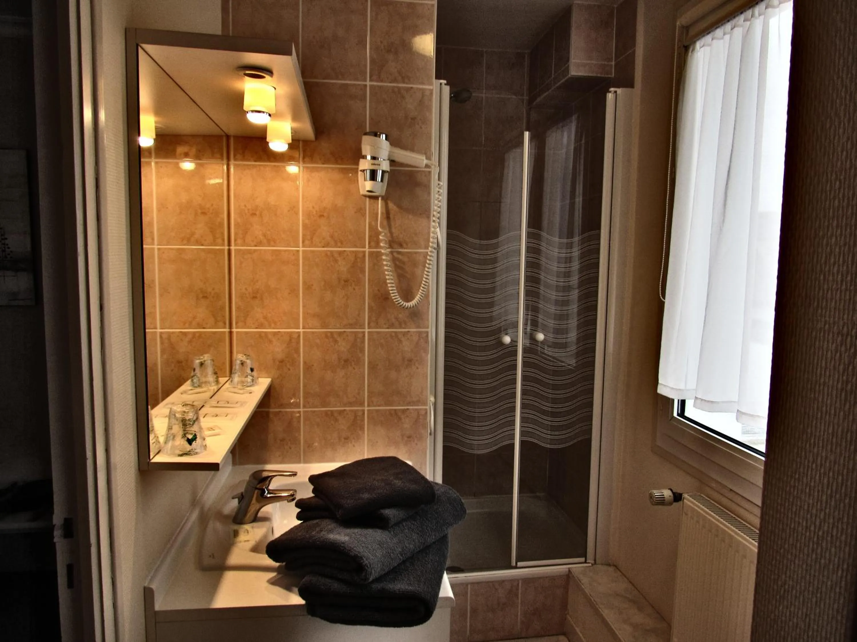 Shower in Hotel Restaurant de la Marne