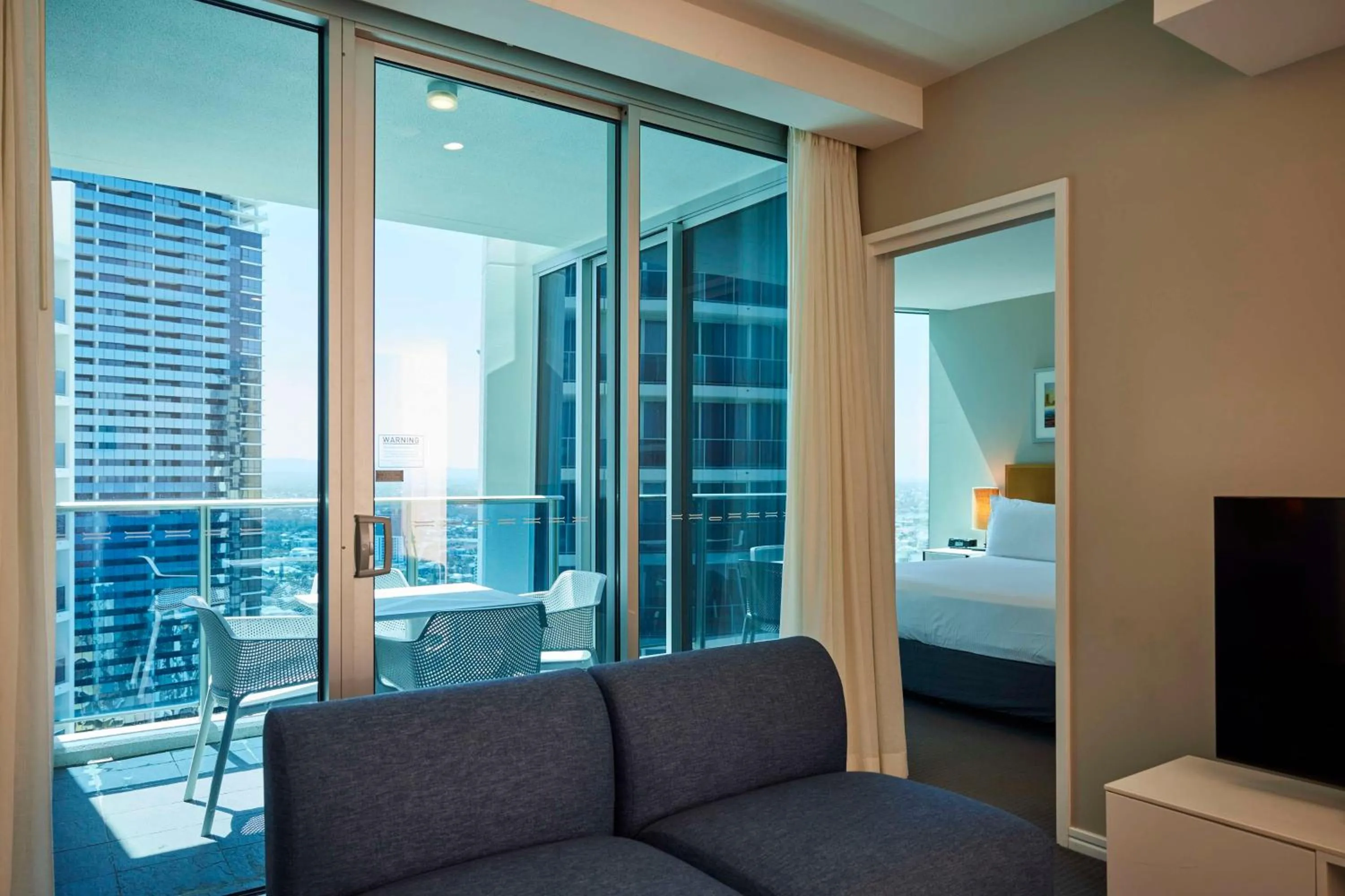 View (from property/room), Bed in Hilton Surfers Paradise Hotel & Residences
