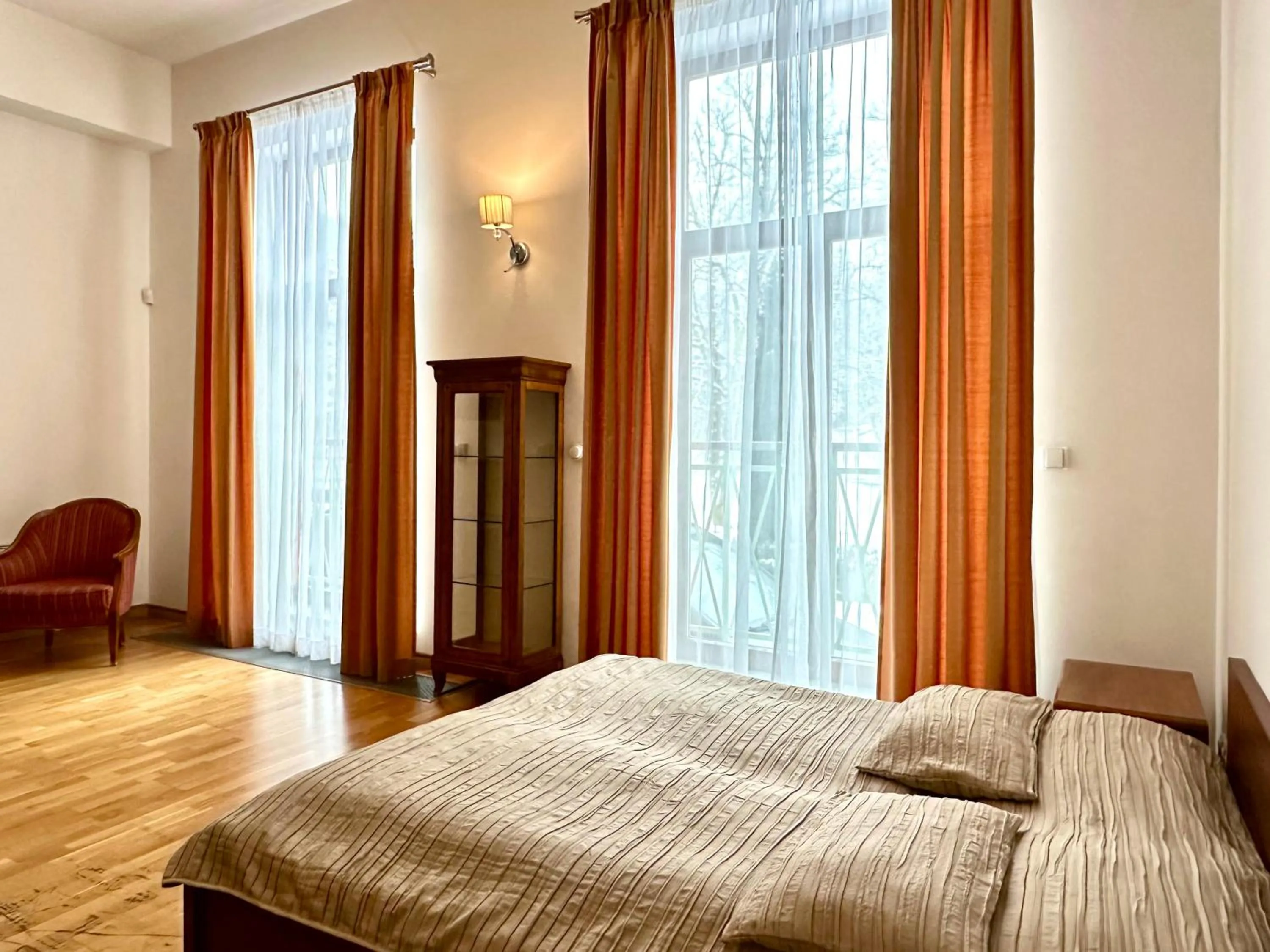 Bed in Slunecni Lazne Apartments