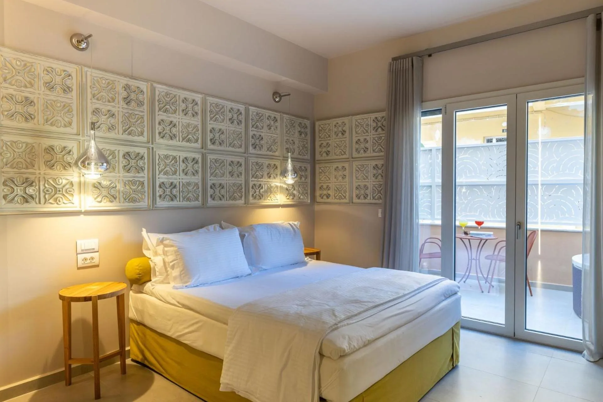 Bed in Ionian Plaza Hotel & Spa