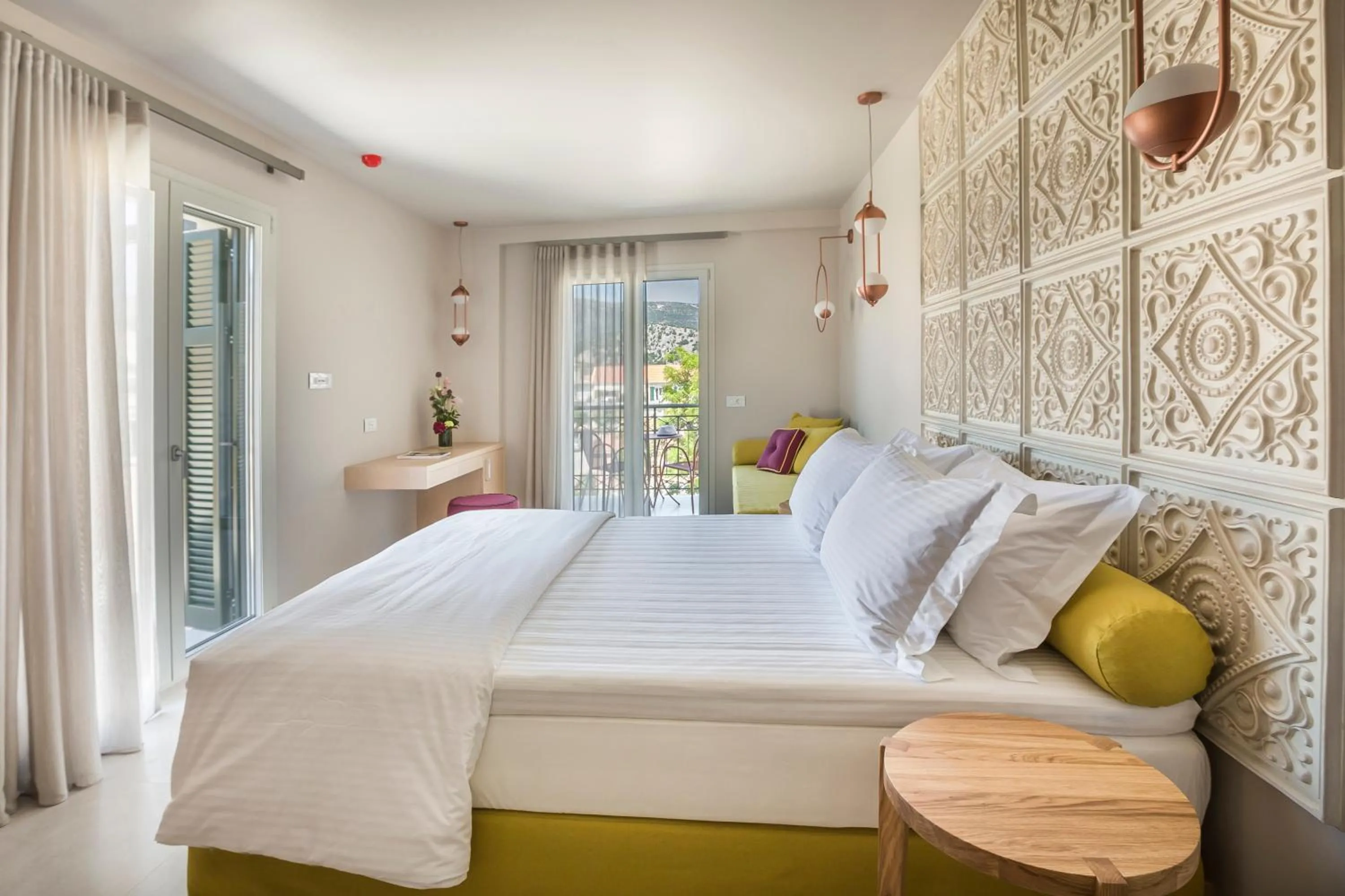 Bed in Ionian Plaza Hotel & Spa