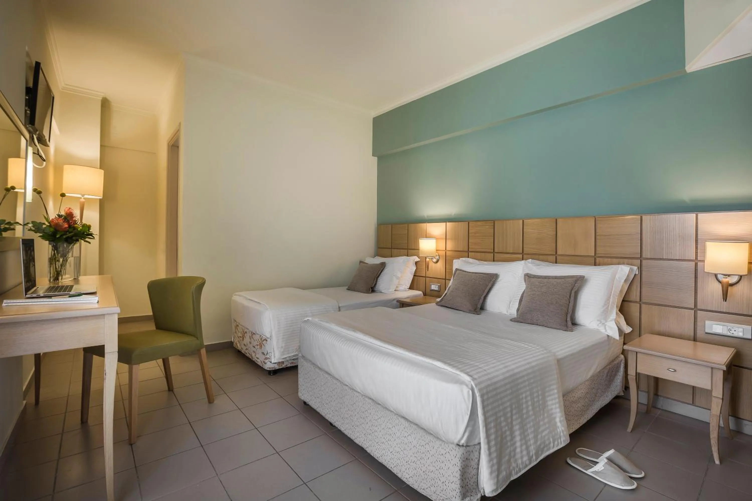 Bed in Ionian Plaza Hotel & Spa