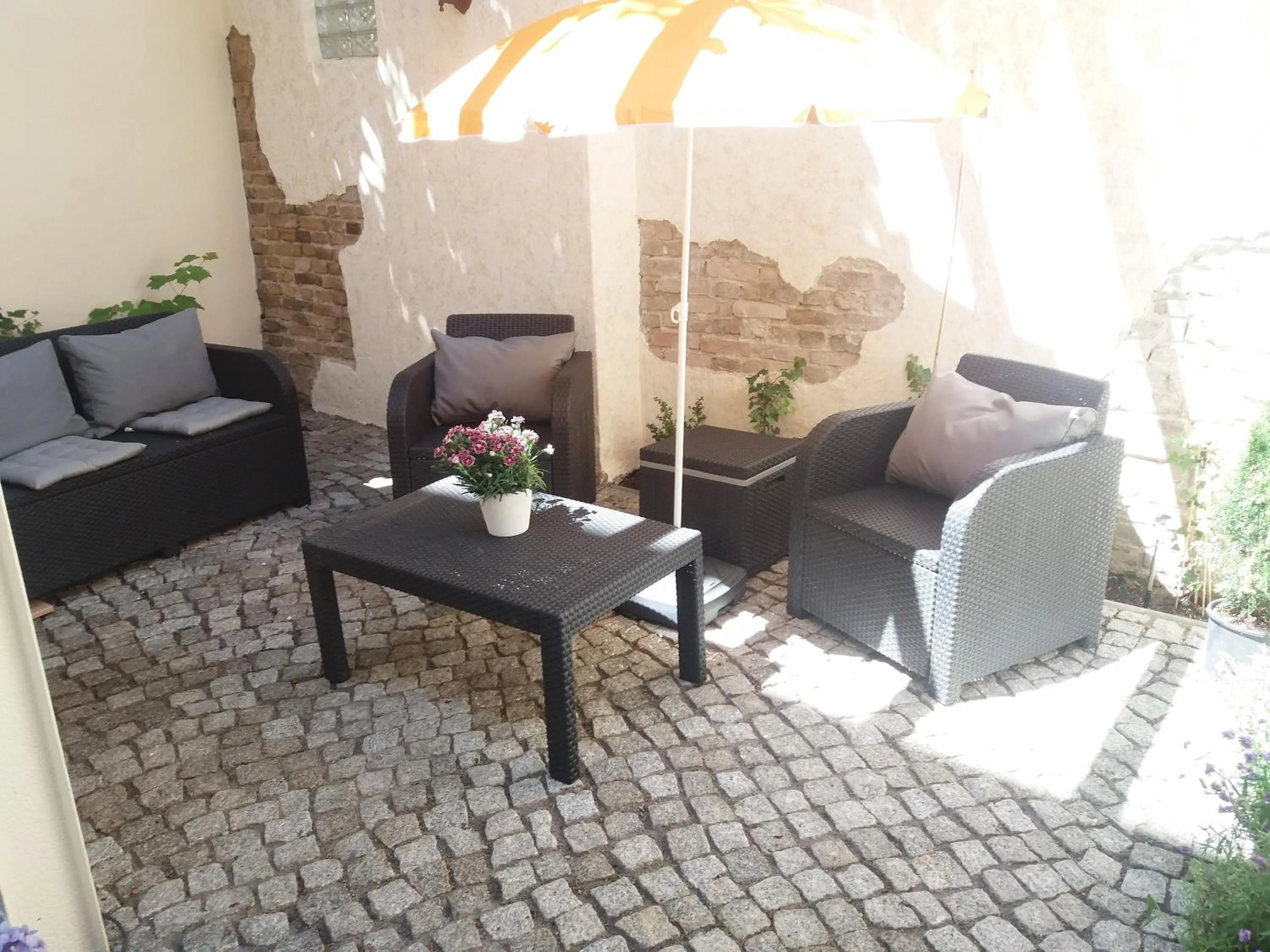 Patio in Ferienwohnung Gründerhaus