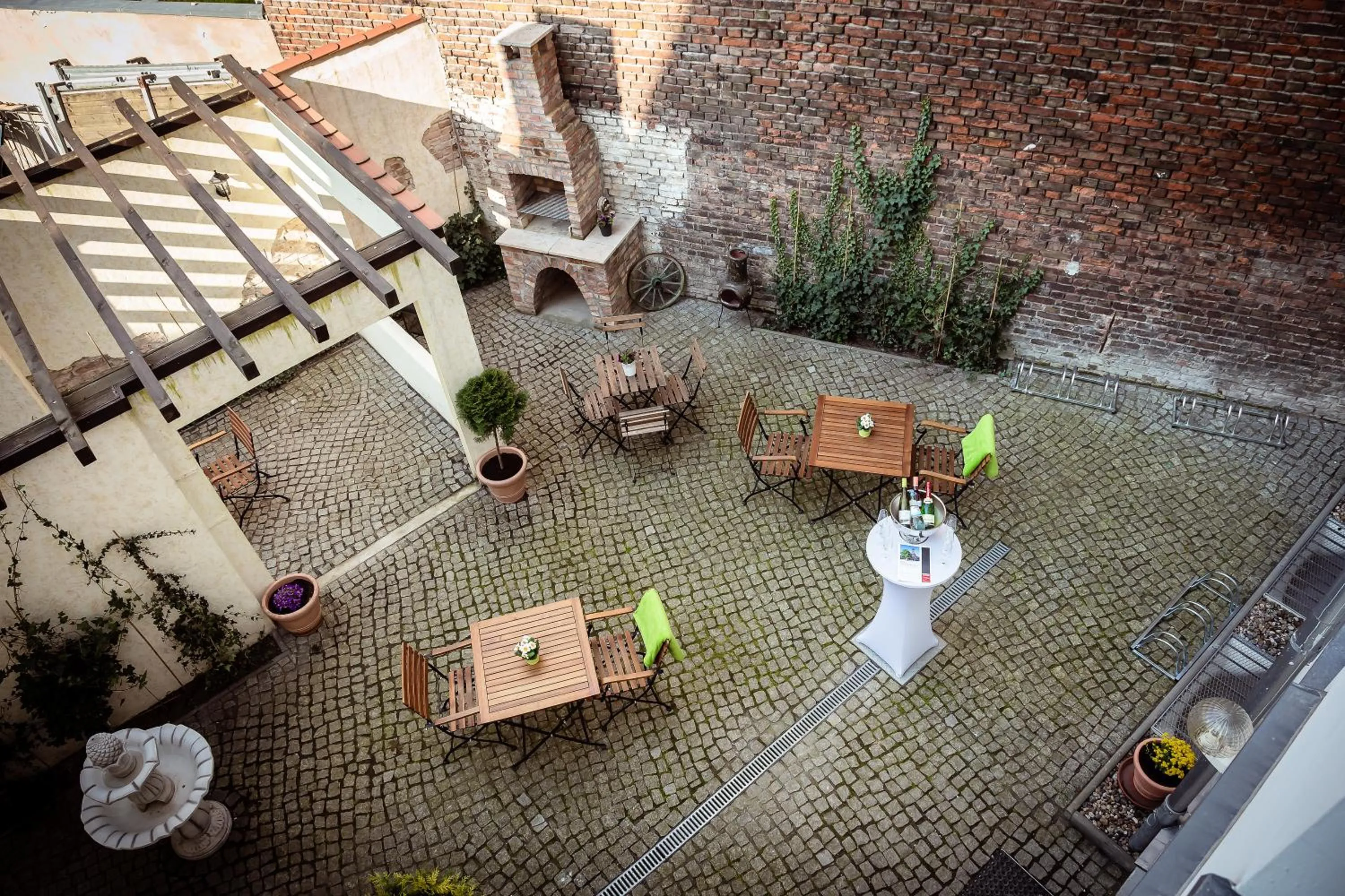 Garden view in Ferienwohnung Gründerhaus