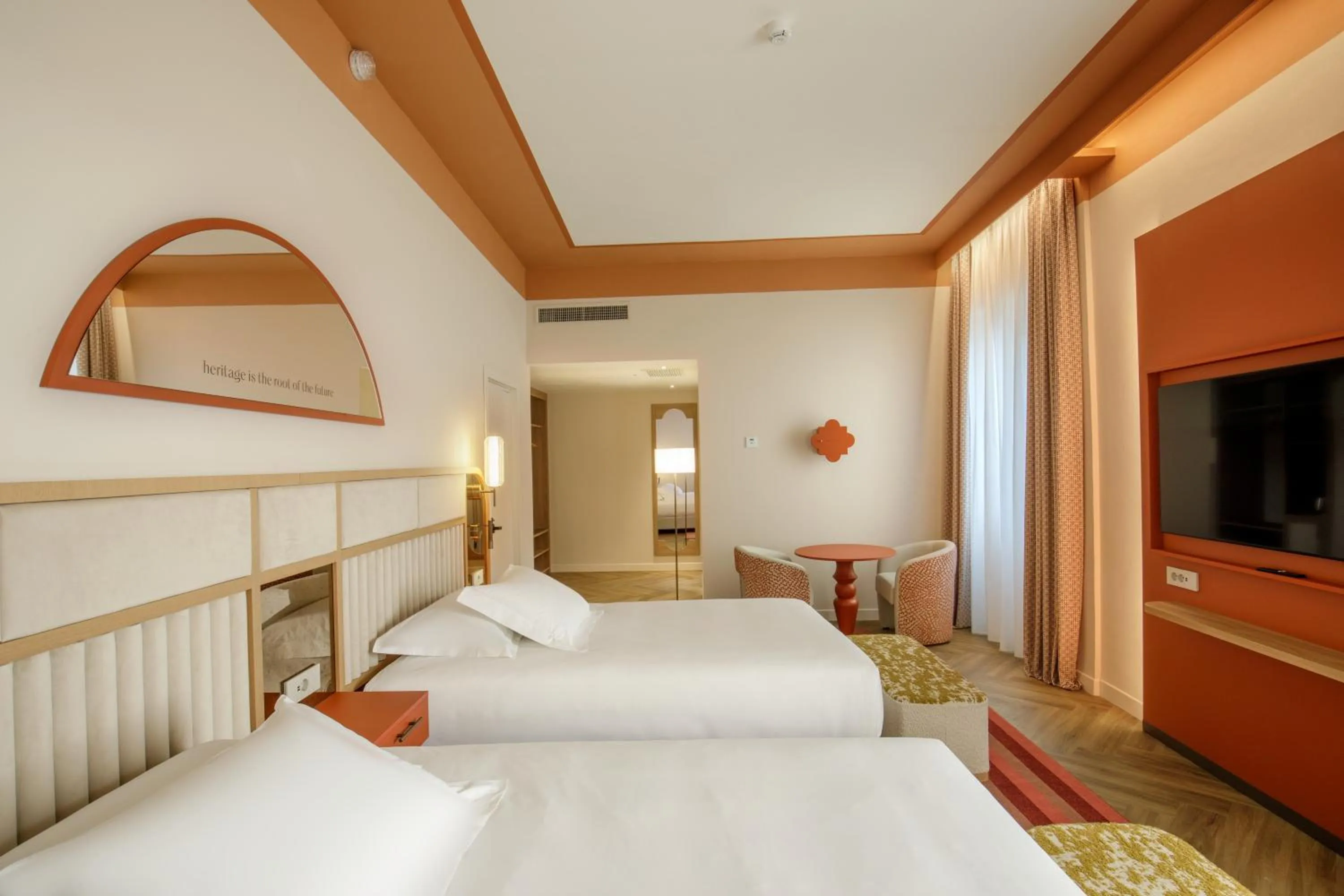 Bed in Rosetta Hotel Perugia Tapestry Collection By Hilton