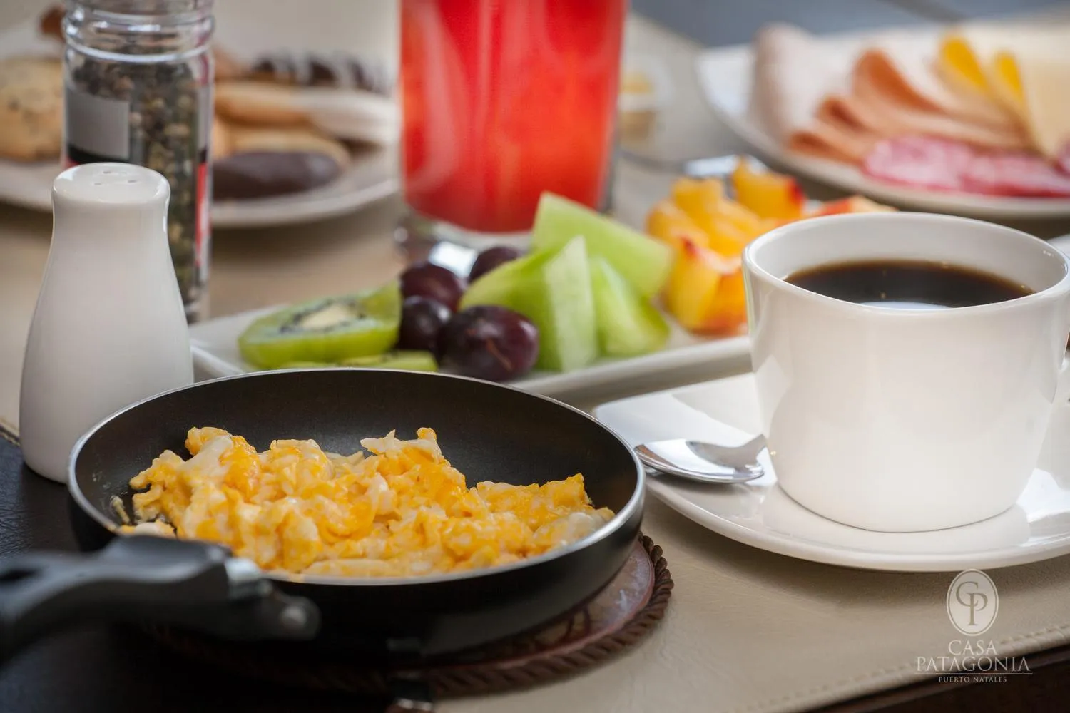 American breakfast in Casa de la Patagonia