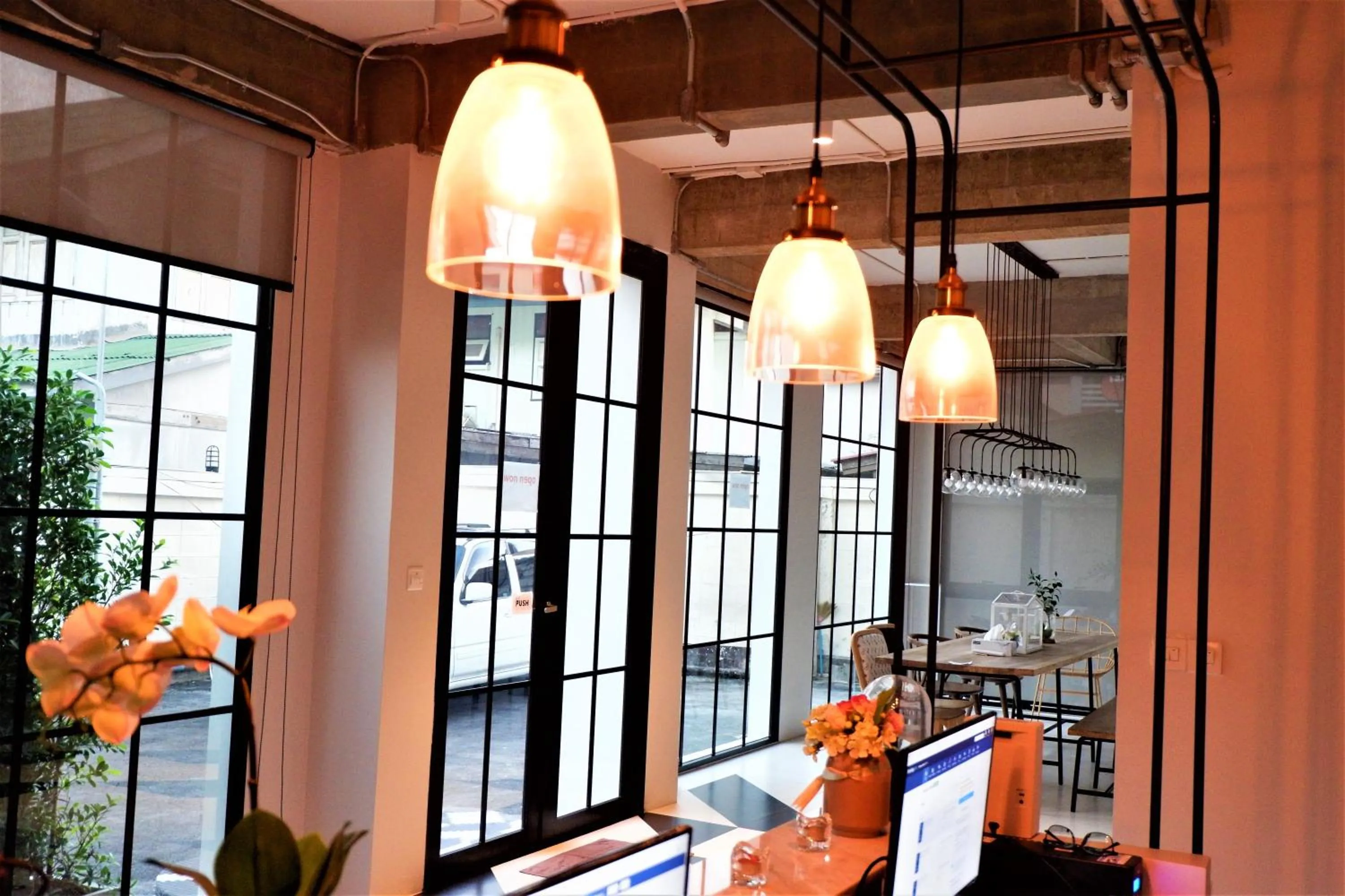 Seating area in Bedspread Hostel