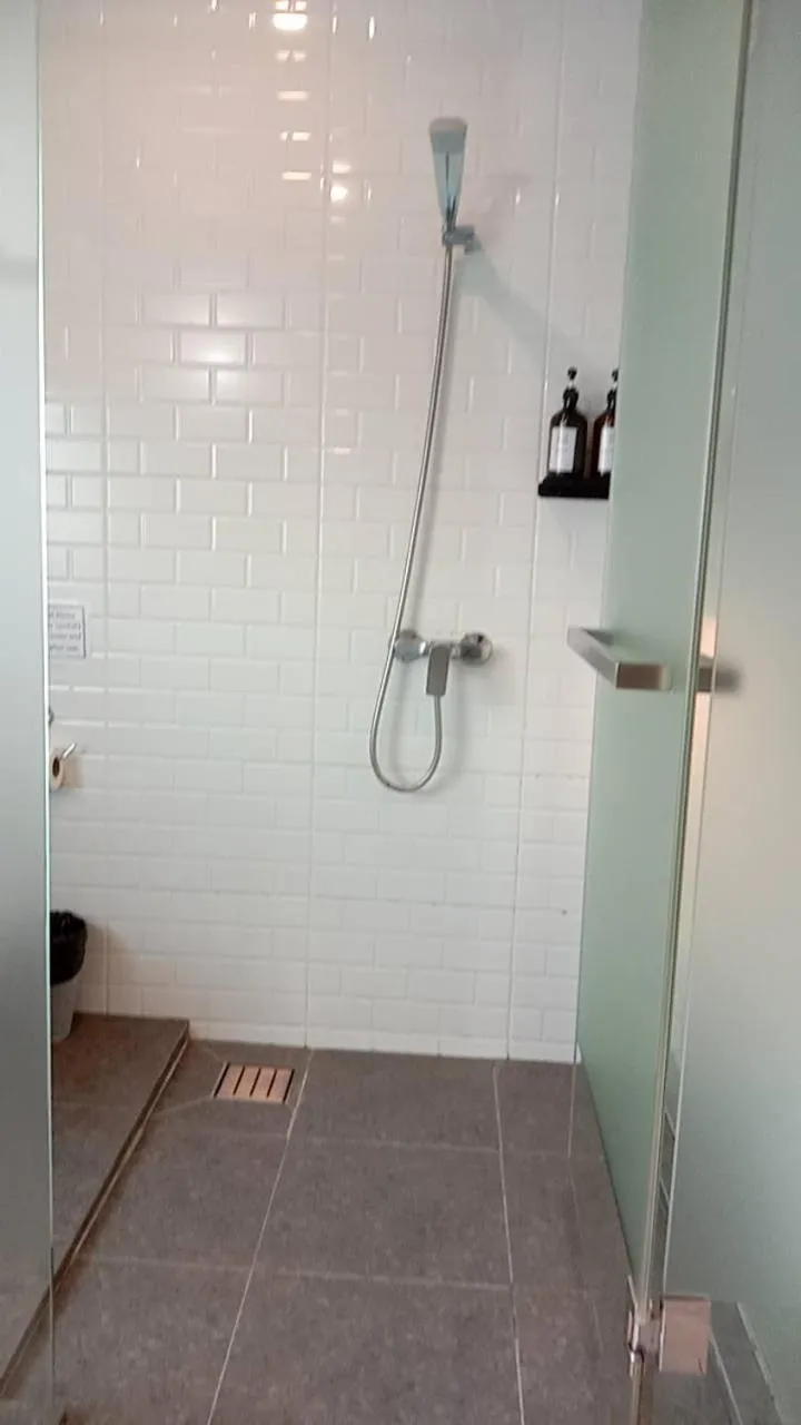 Shower in Bedspread Hostel