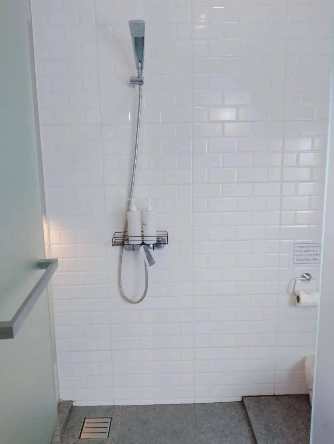 Shower in Bedspread Hostel