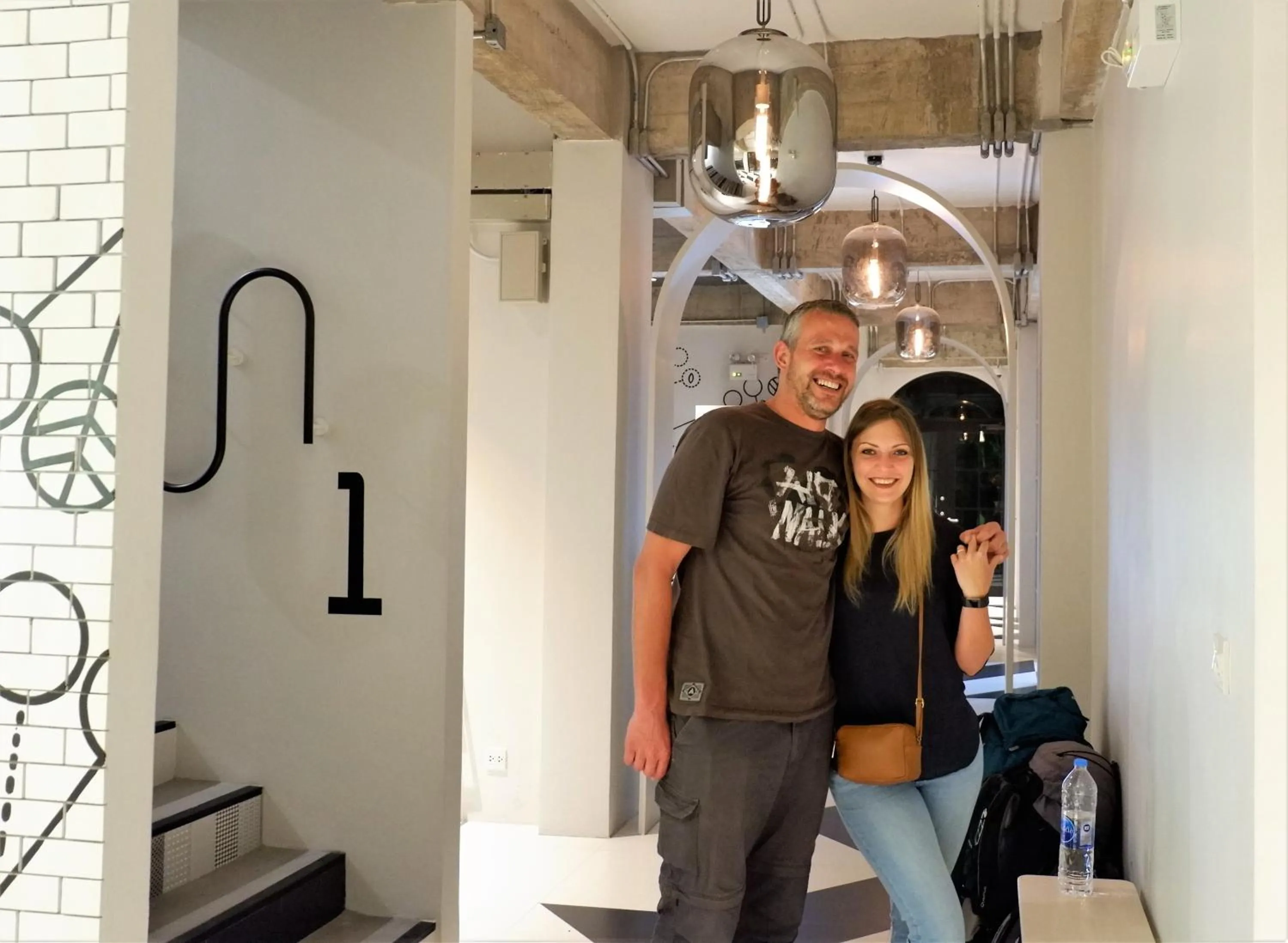 group of guests in Bedspread Hostel