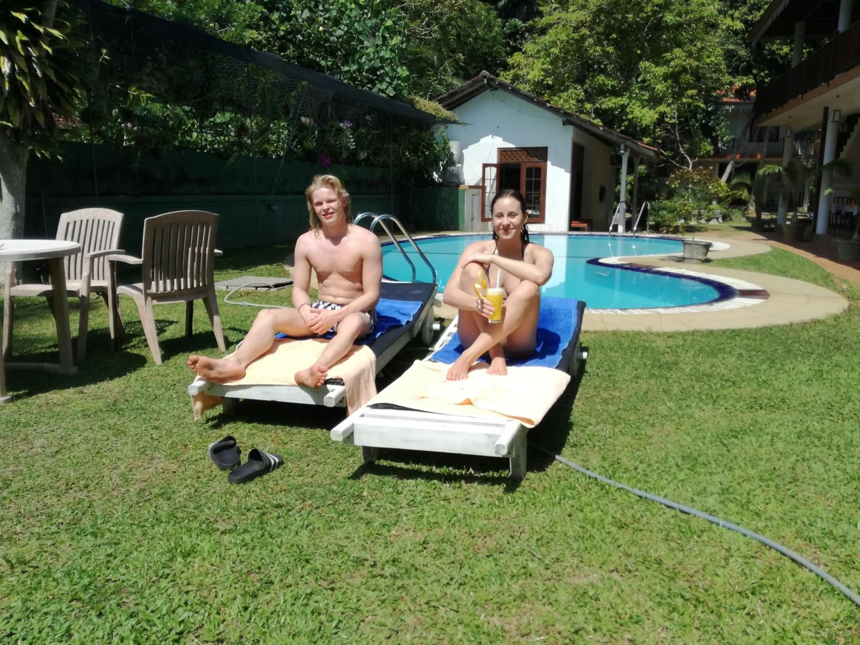Pool view in Haus Berlin