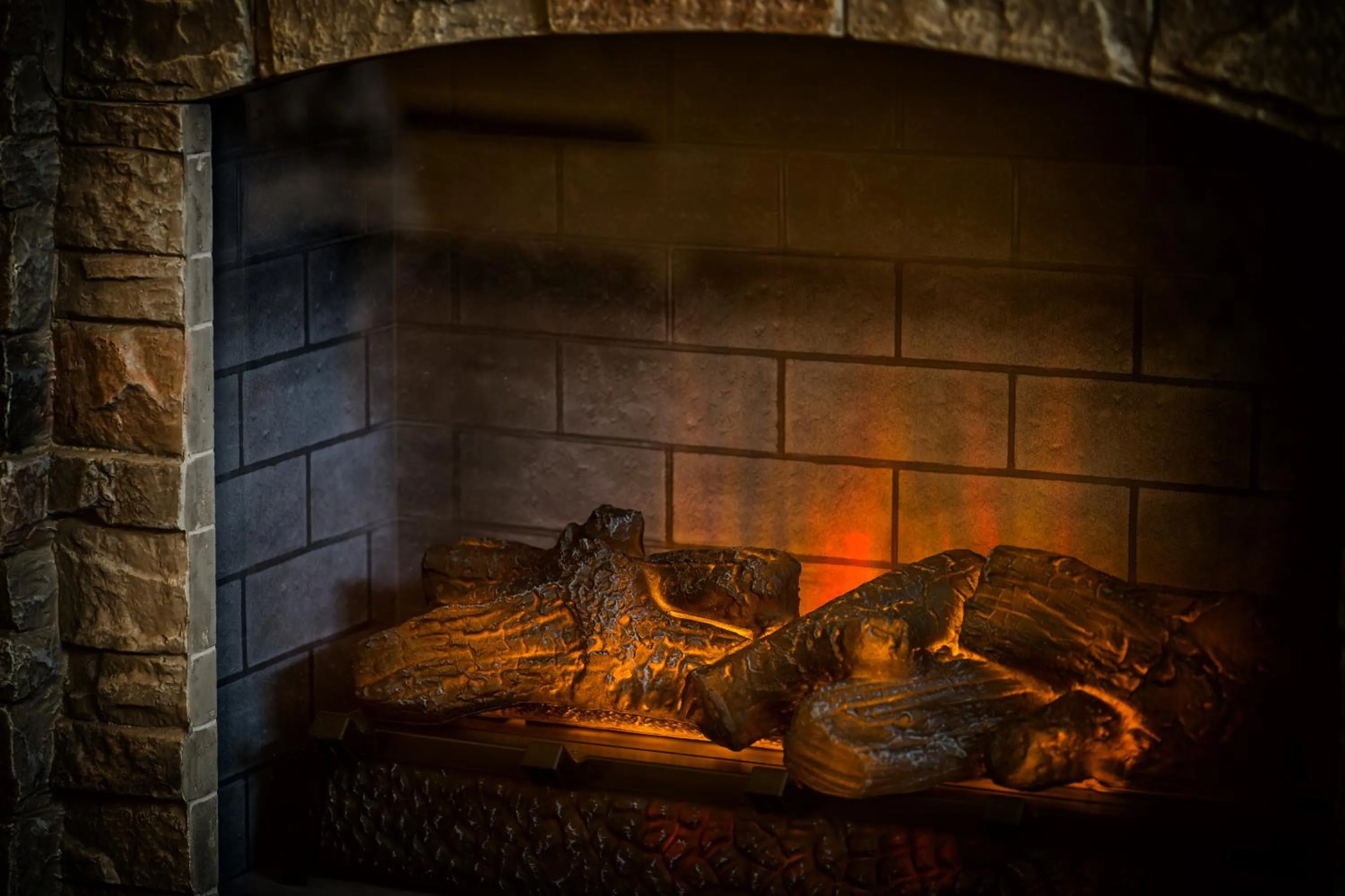 fireplace in Glenwood Springs Cedar Lodge