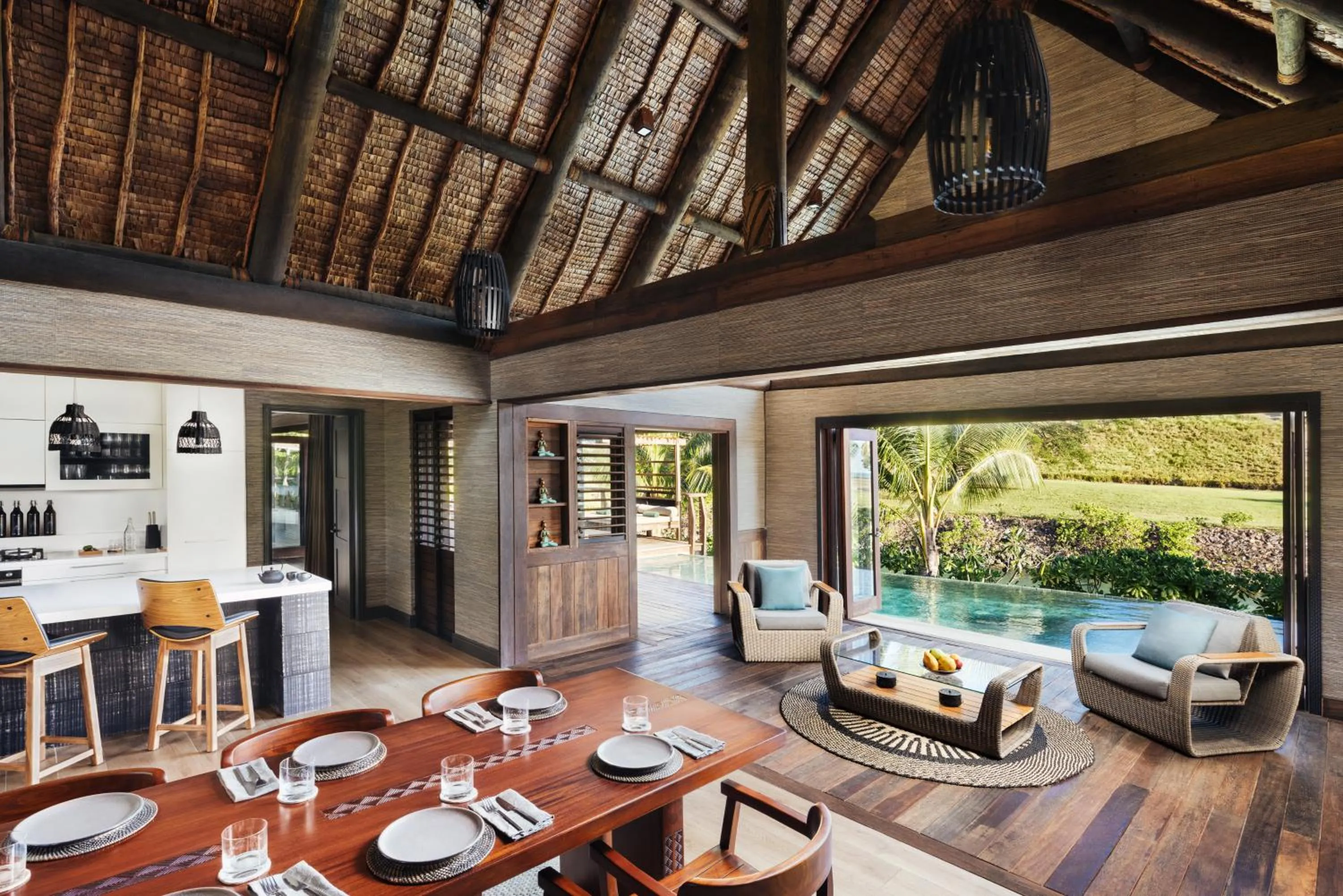 Living room in Six Senses Fiji