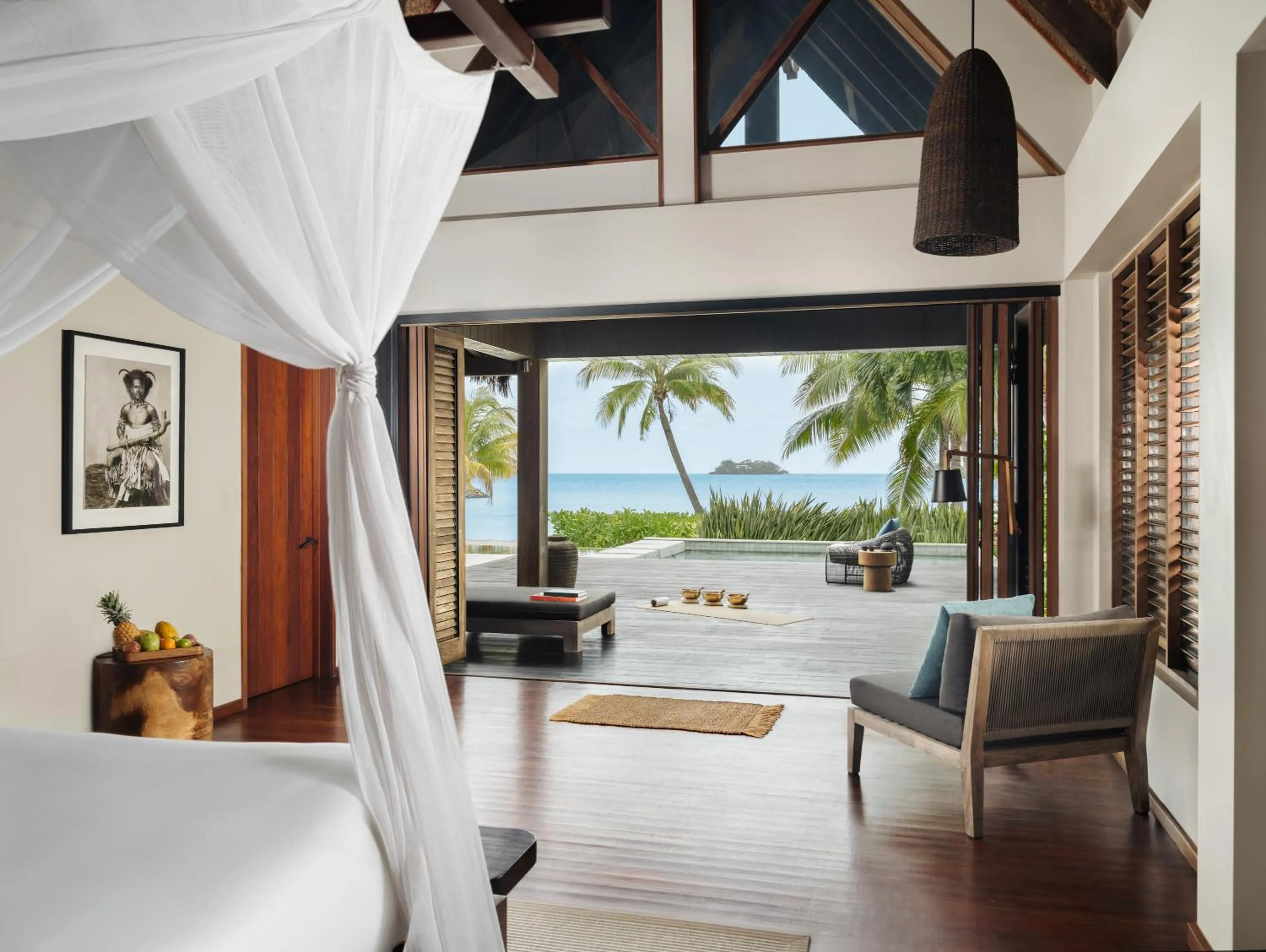 Bedroom, Bed in Six Senses Fiji