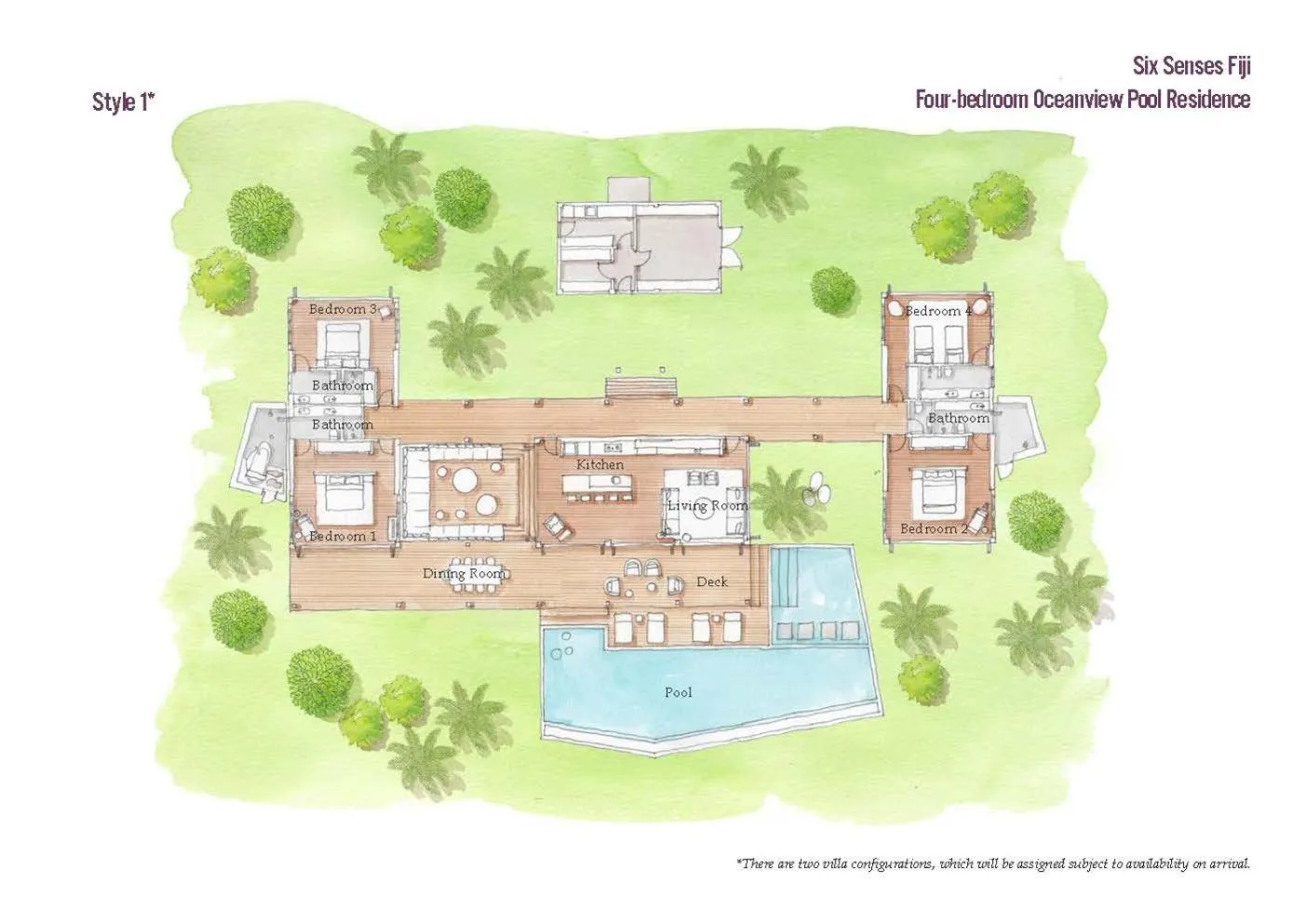 Floor plan in Six Senses Fiji
