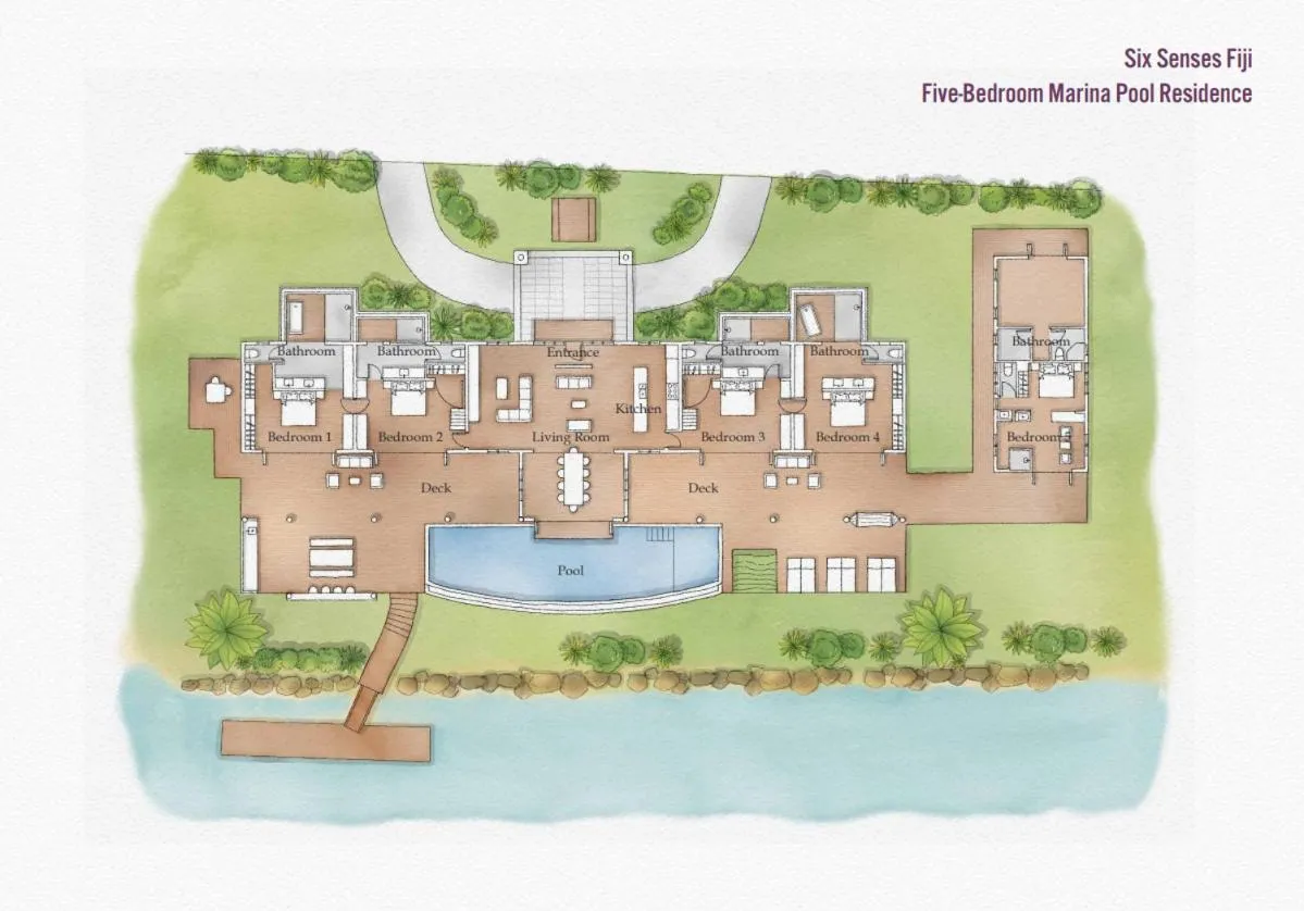Floor plan in Six Senses Fiji