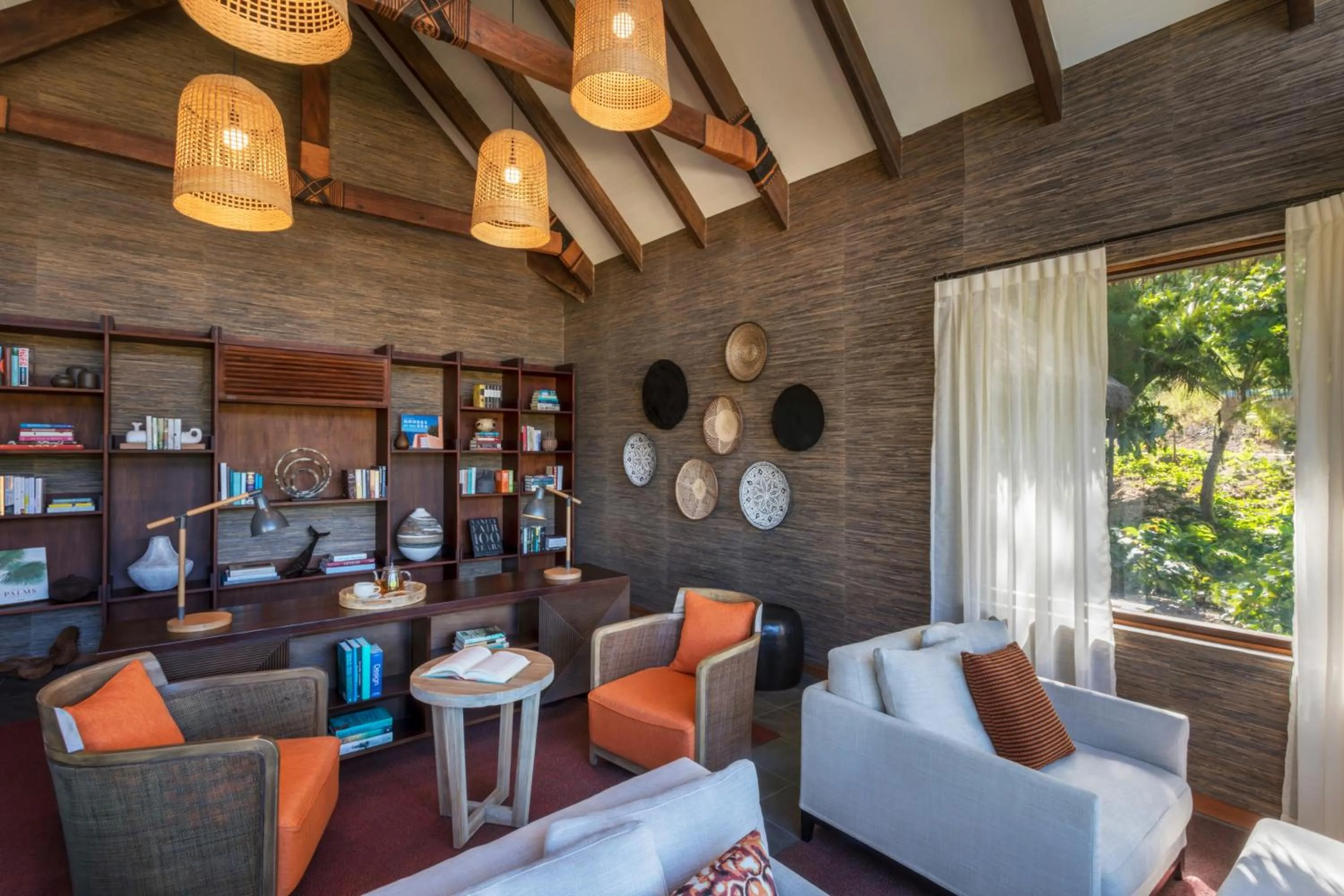 Library in Six Senses Fiji