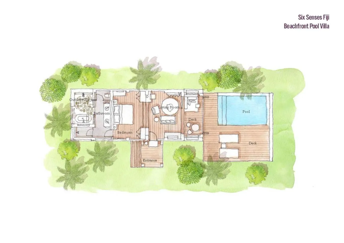 Floor plan in Six Senses Fiji