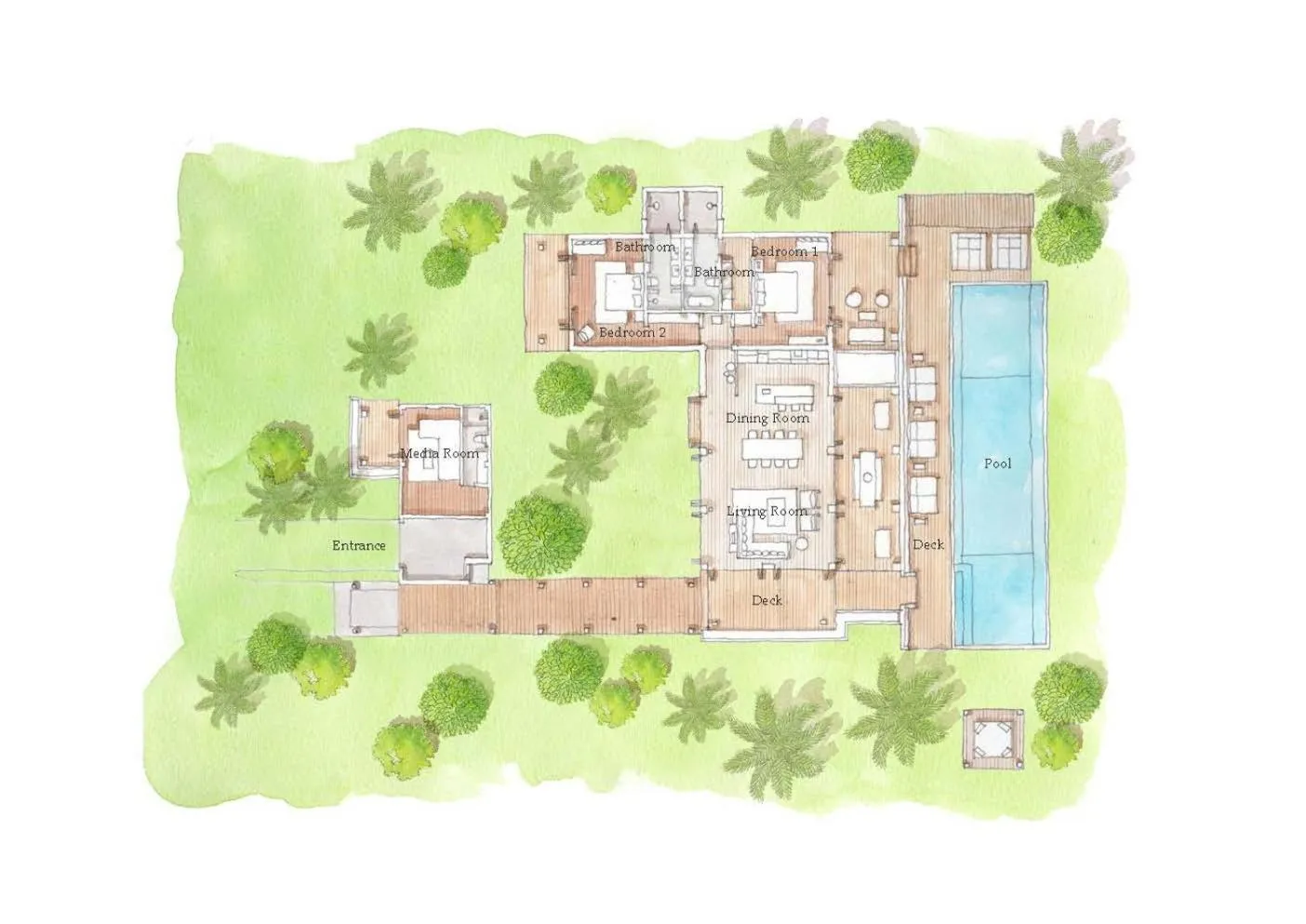 Floor plan in Six Senses Fiji
