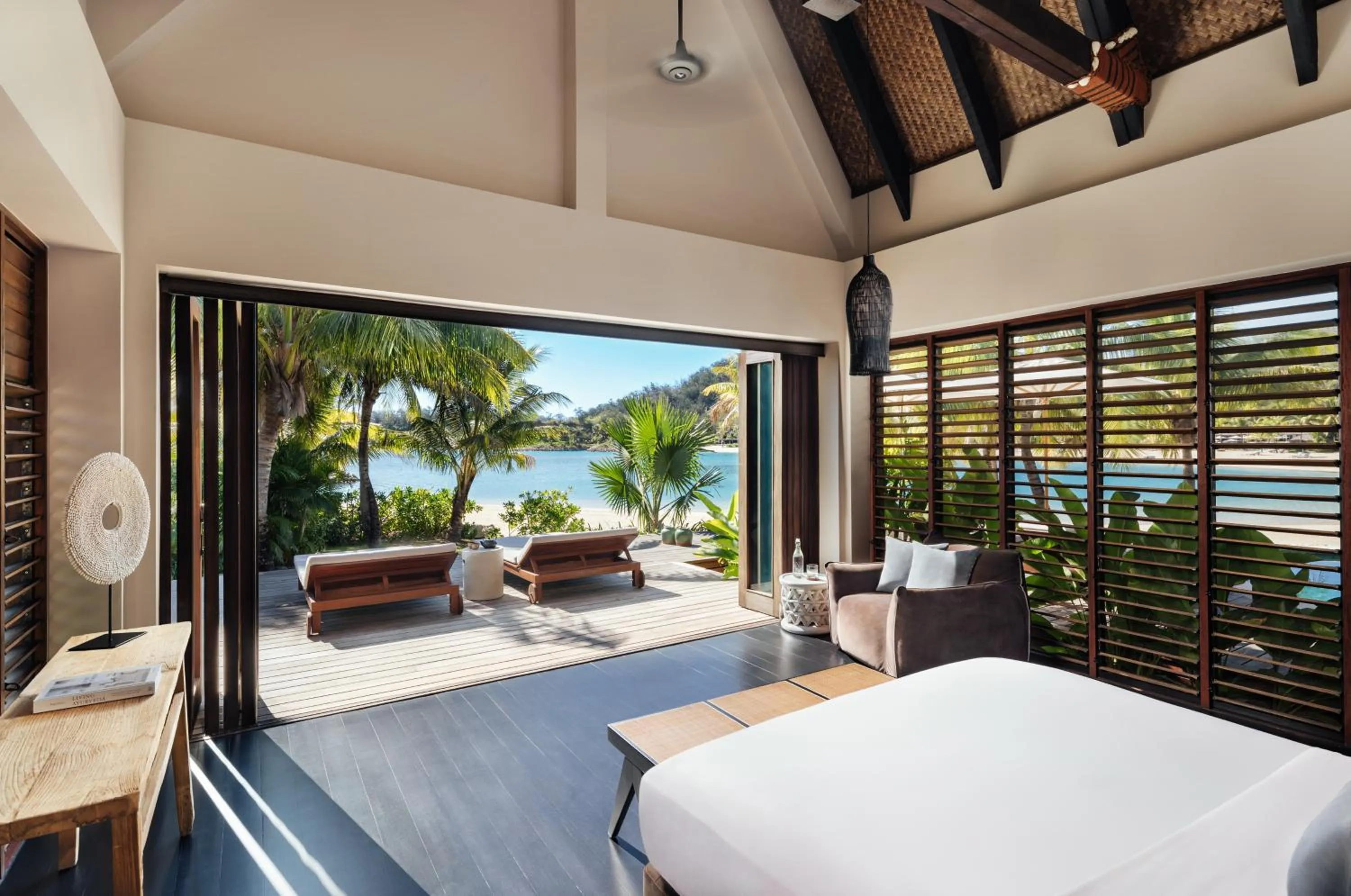 Bedroom, Bed in Six Senses Fiji