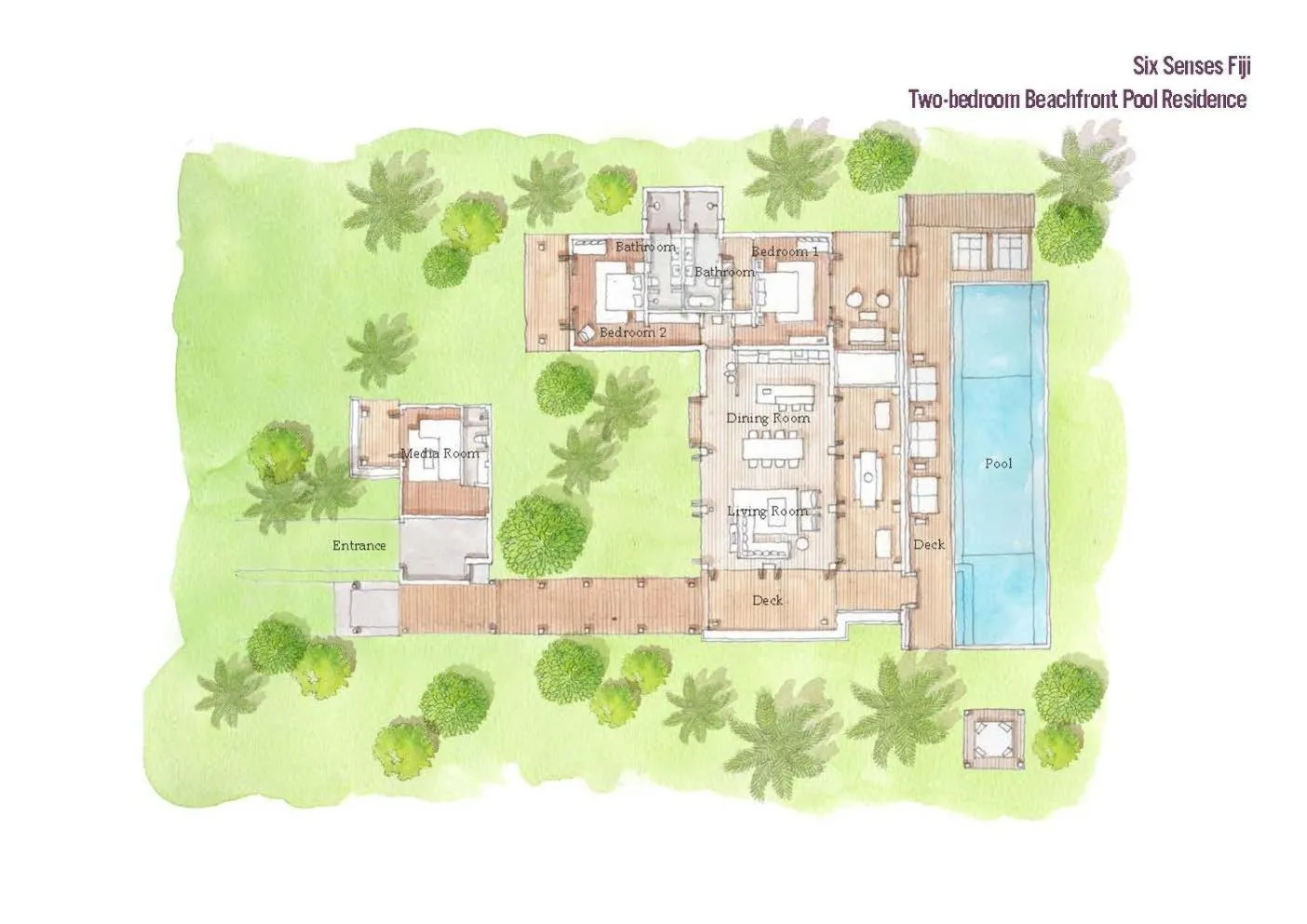 Floor plan in Six Senses Fiji