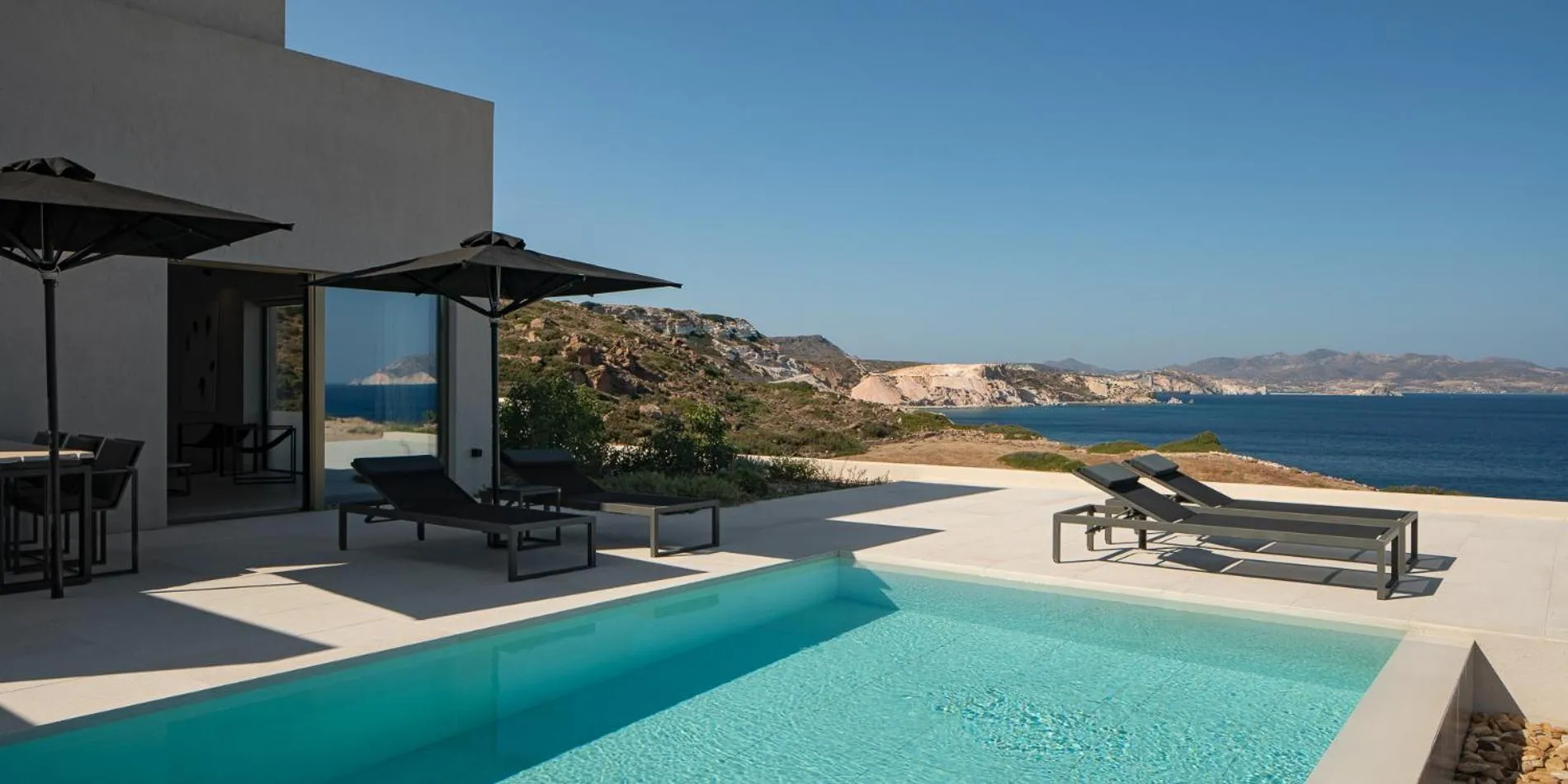 Pool view in Milos Cove