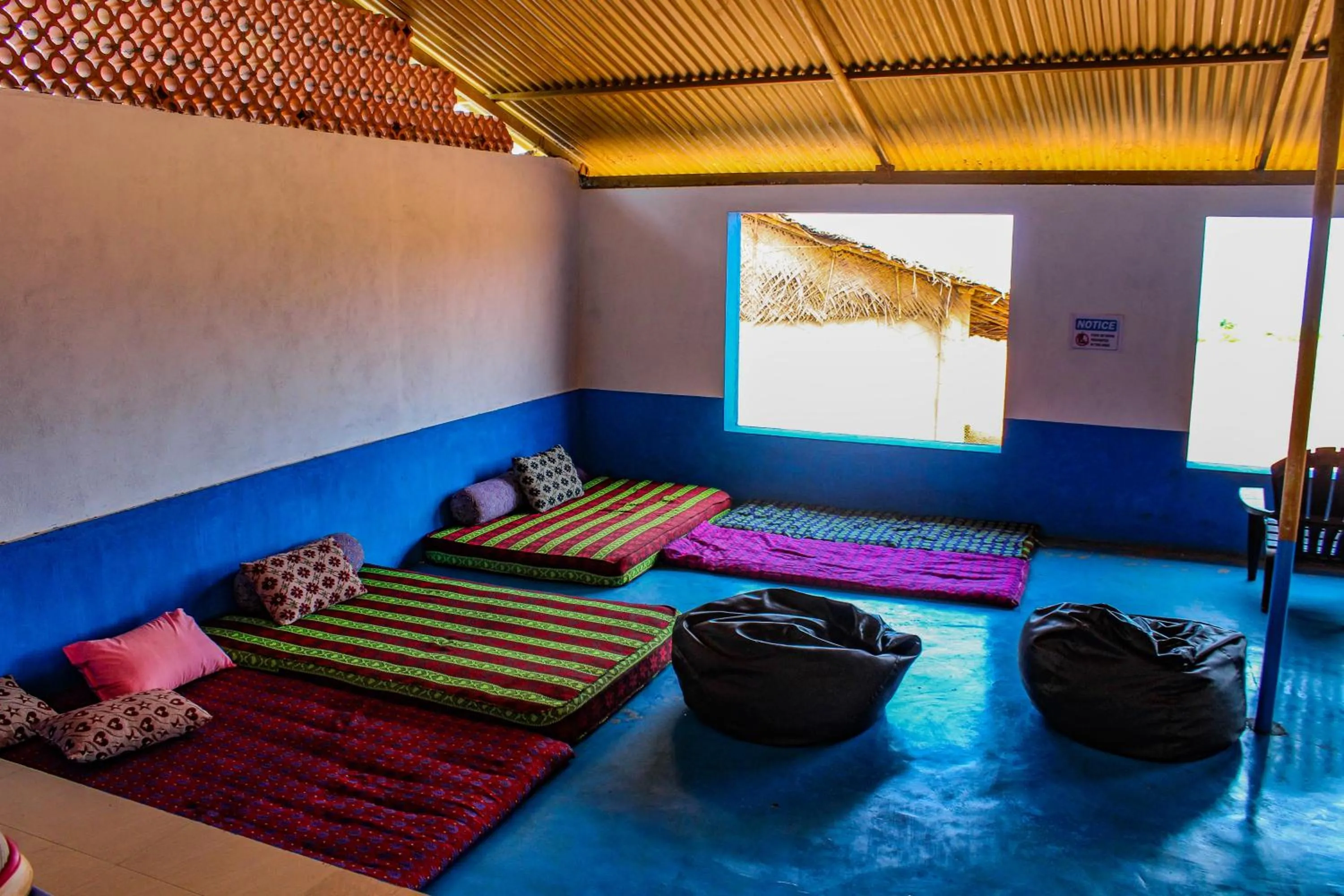 Seating area in HosteLife Gokarna