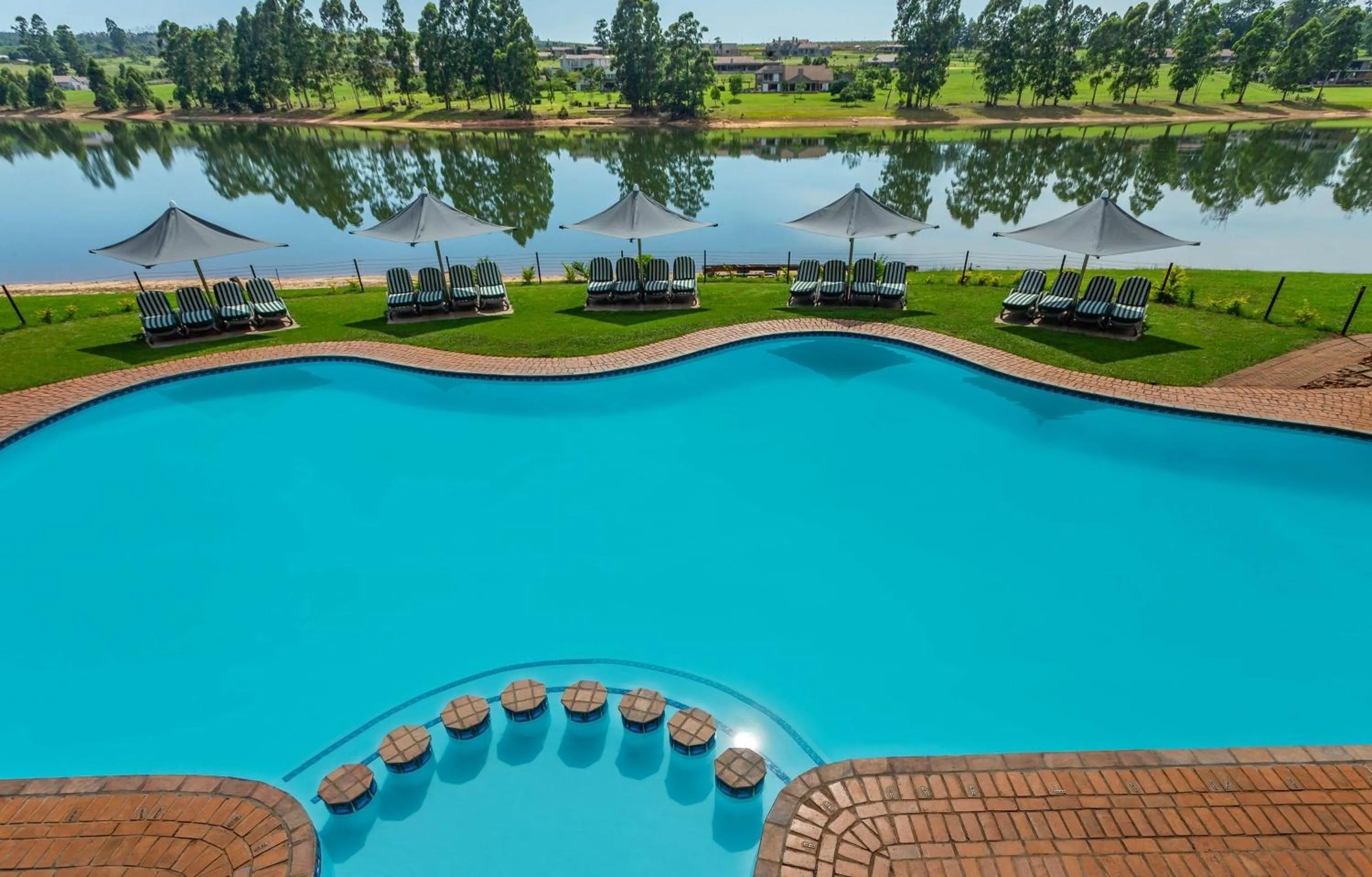 Pool view in Pine Lake Resort