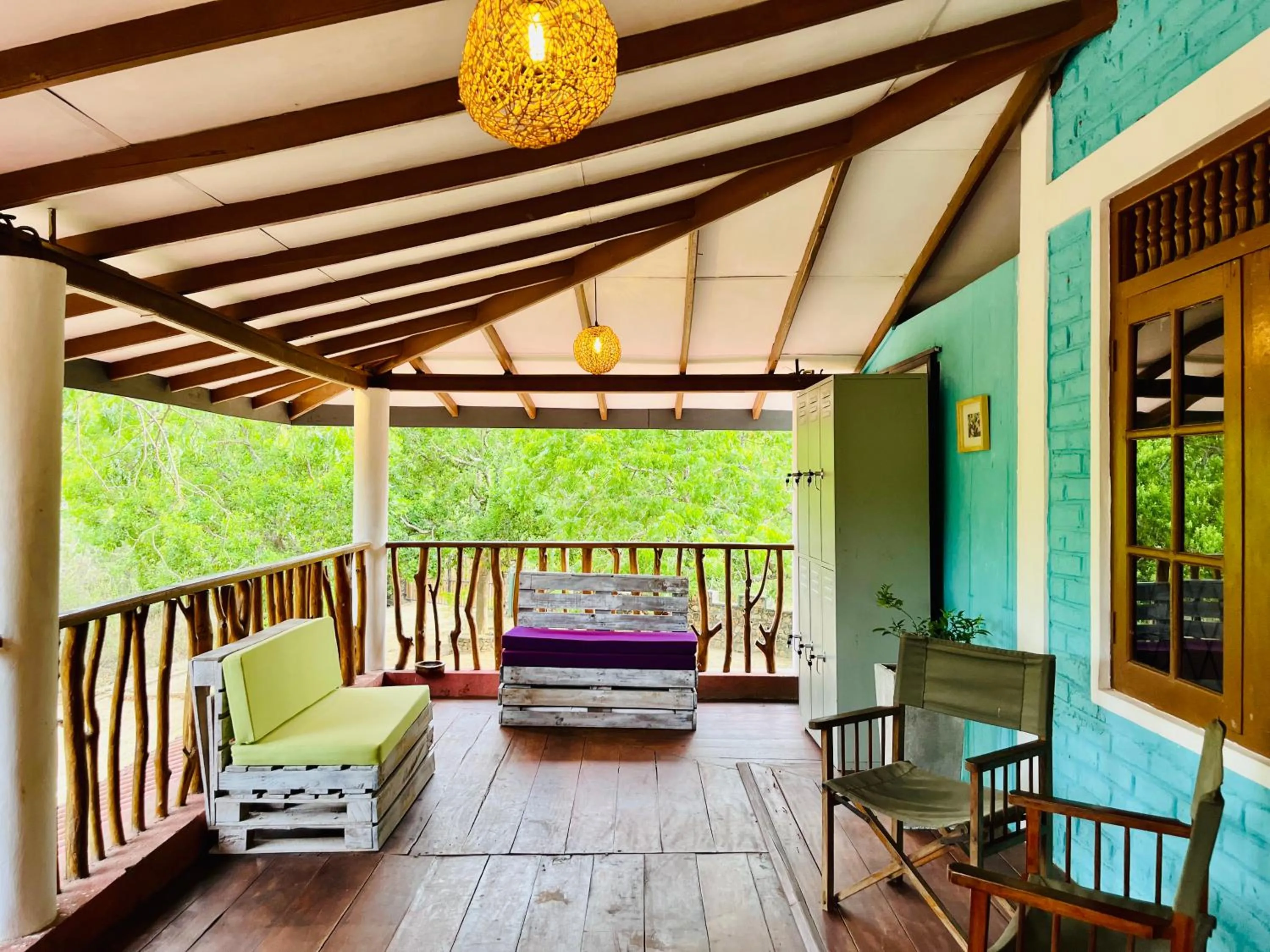 Seating area in Funky Leopard Safari Lodge Bordering Yala National Park