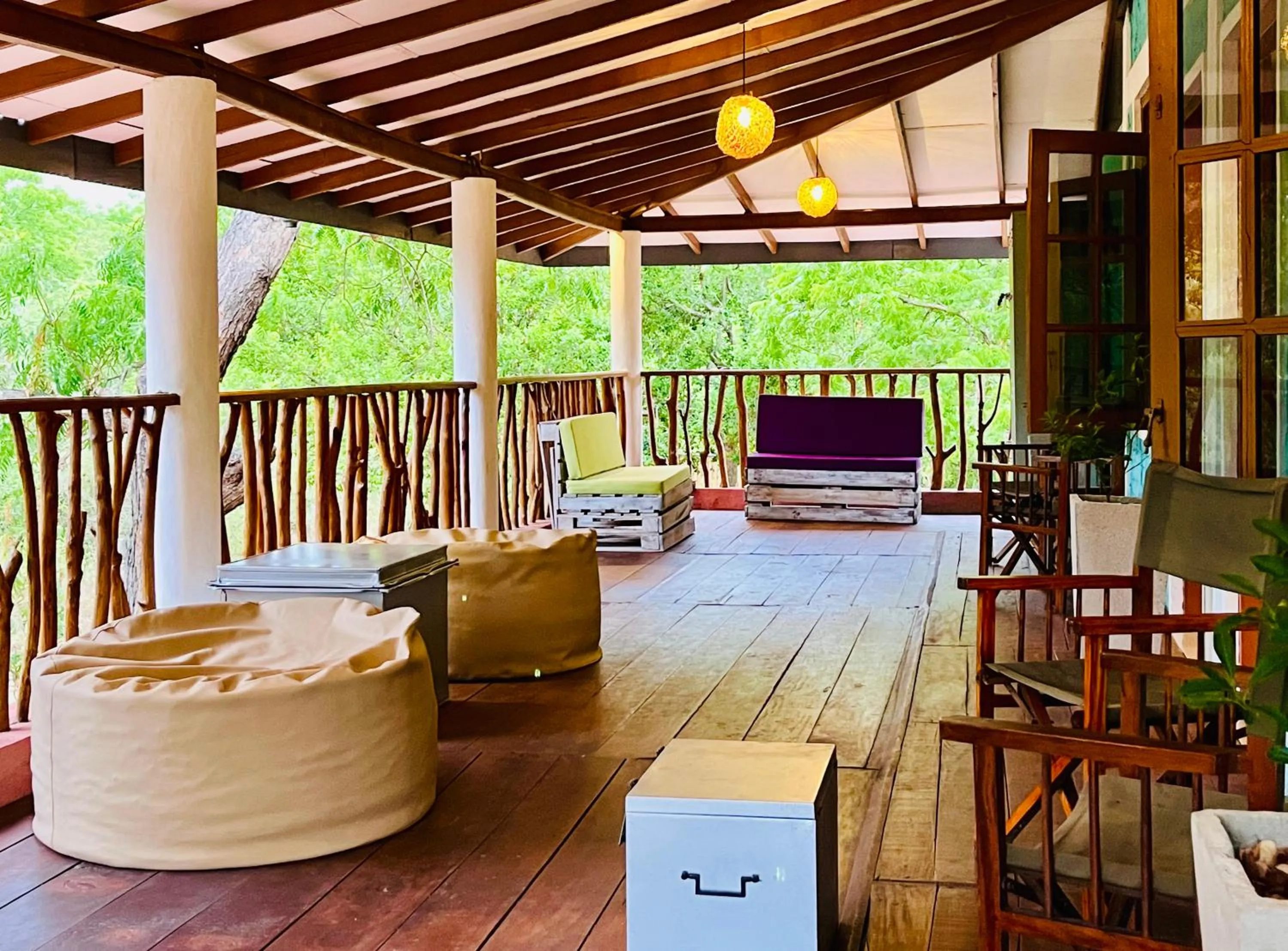 Seating area in Funky Leopard Safari Lodge Bordering Yala National Park