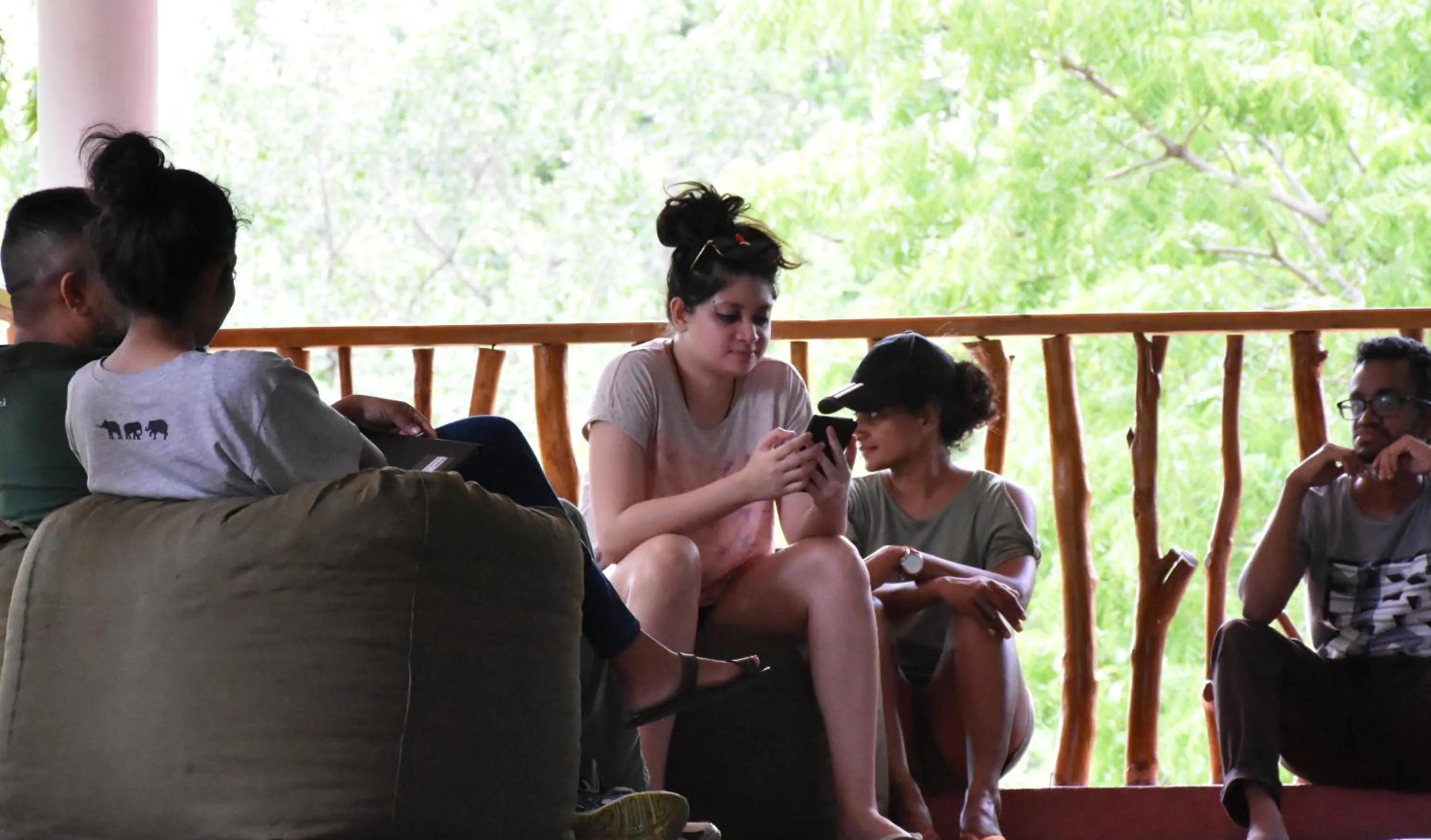 People in Funky Leopard Safari Lodge Bordering Yala National Park