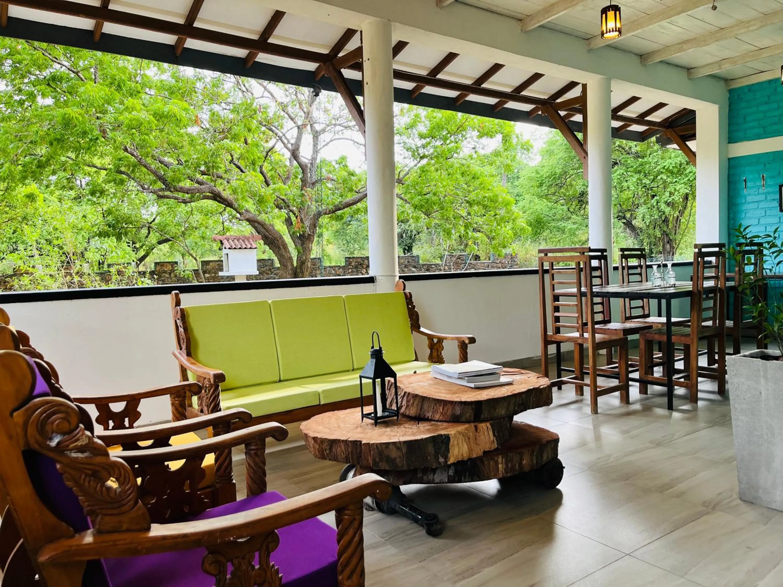 Seating area in Funky Leopard Safari Lodge Bordering Yala National Park