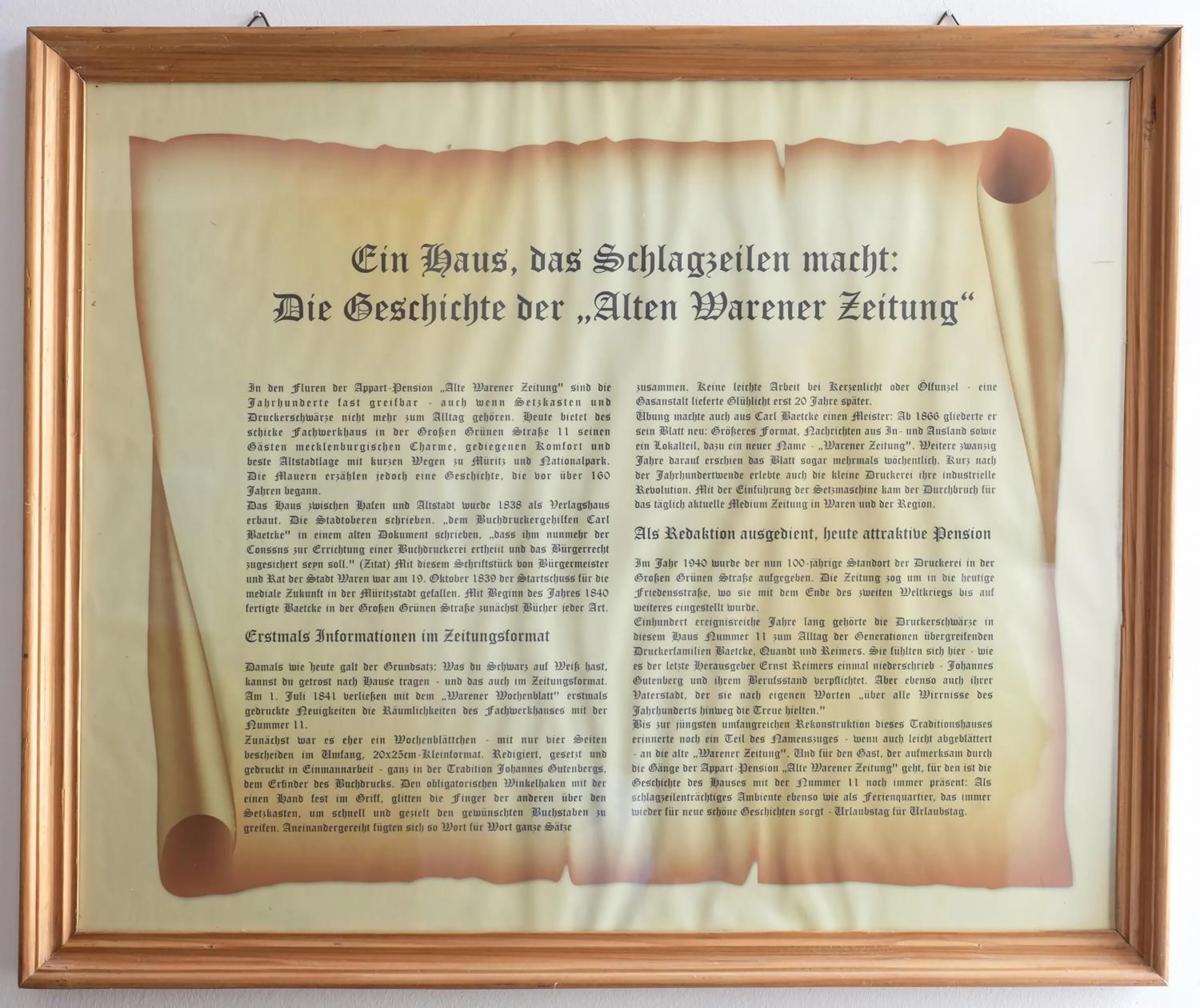 Decorative detail in Hotel Waren-Alte Warener Zeitung