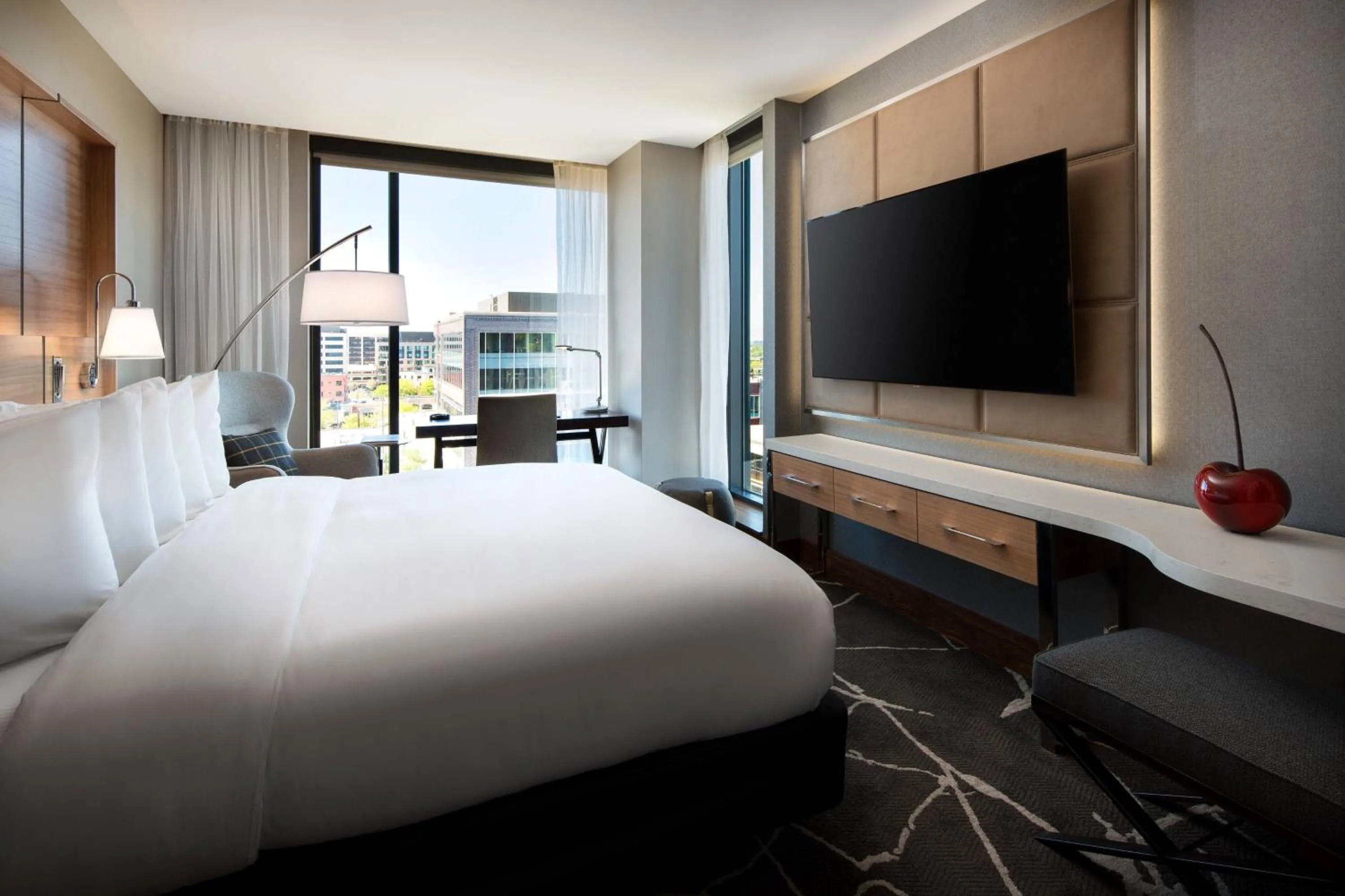 Photo of the whole room, Bed in The Jacquard, Autograph Collection