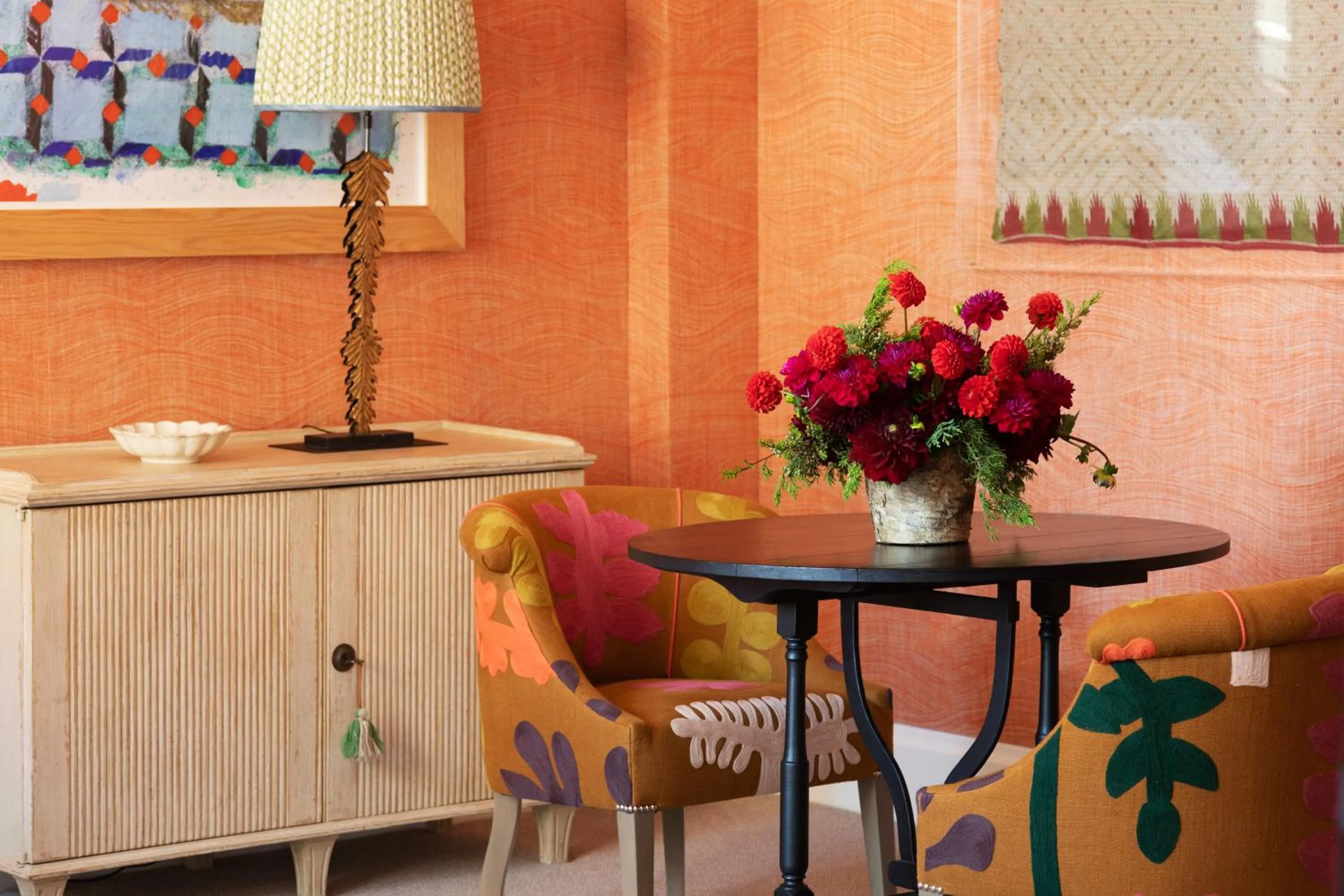 Seating area in Crosby Street Hotel