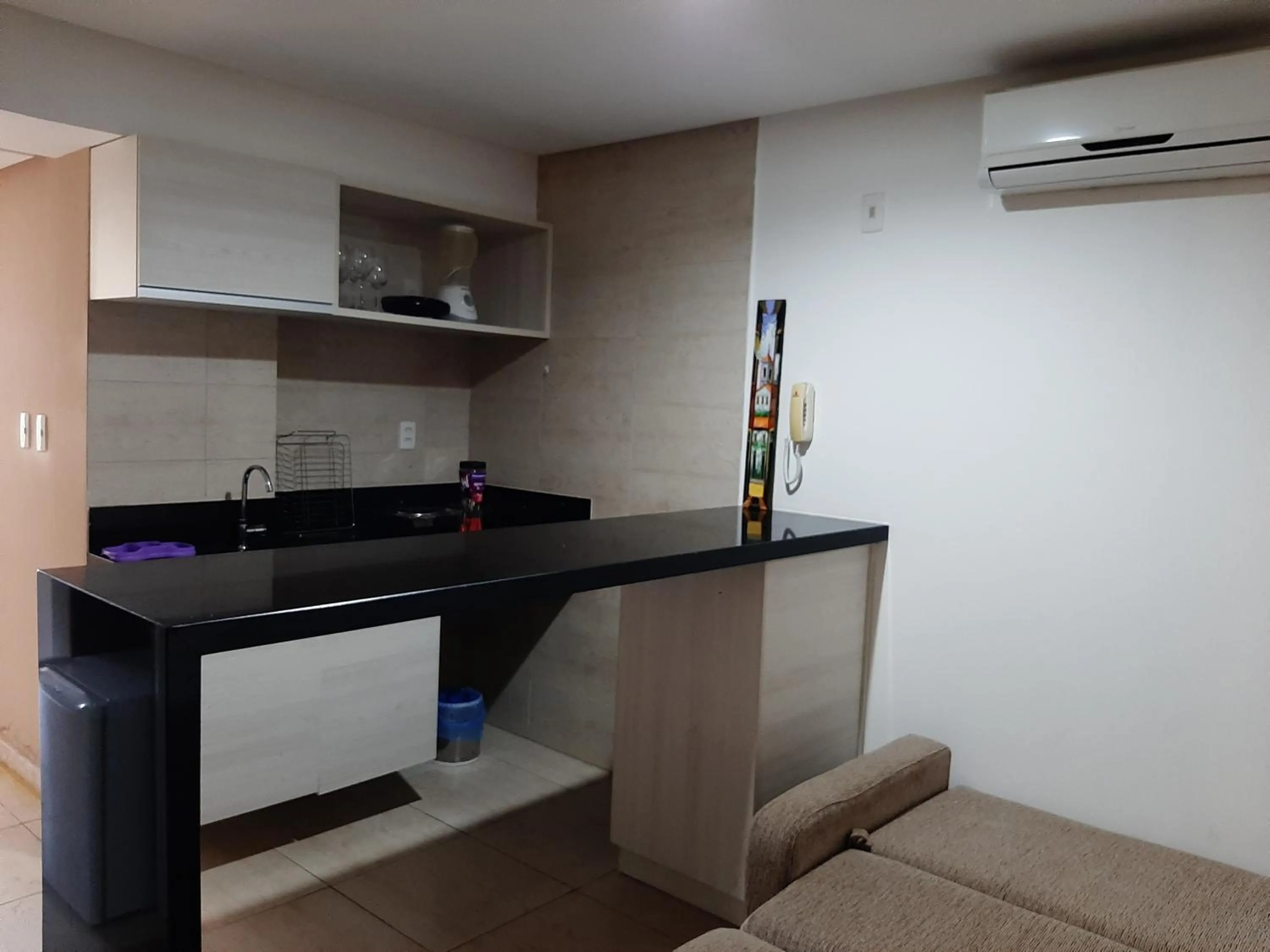 Kitchen or kitchenette in Flat Mar do Cabo Branco Residence