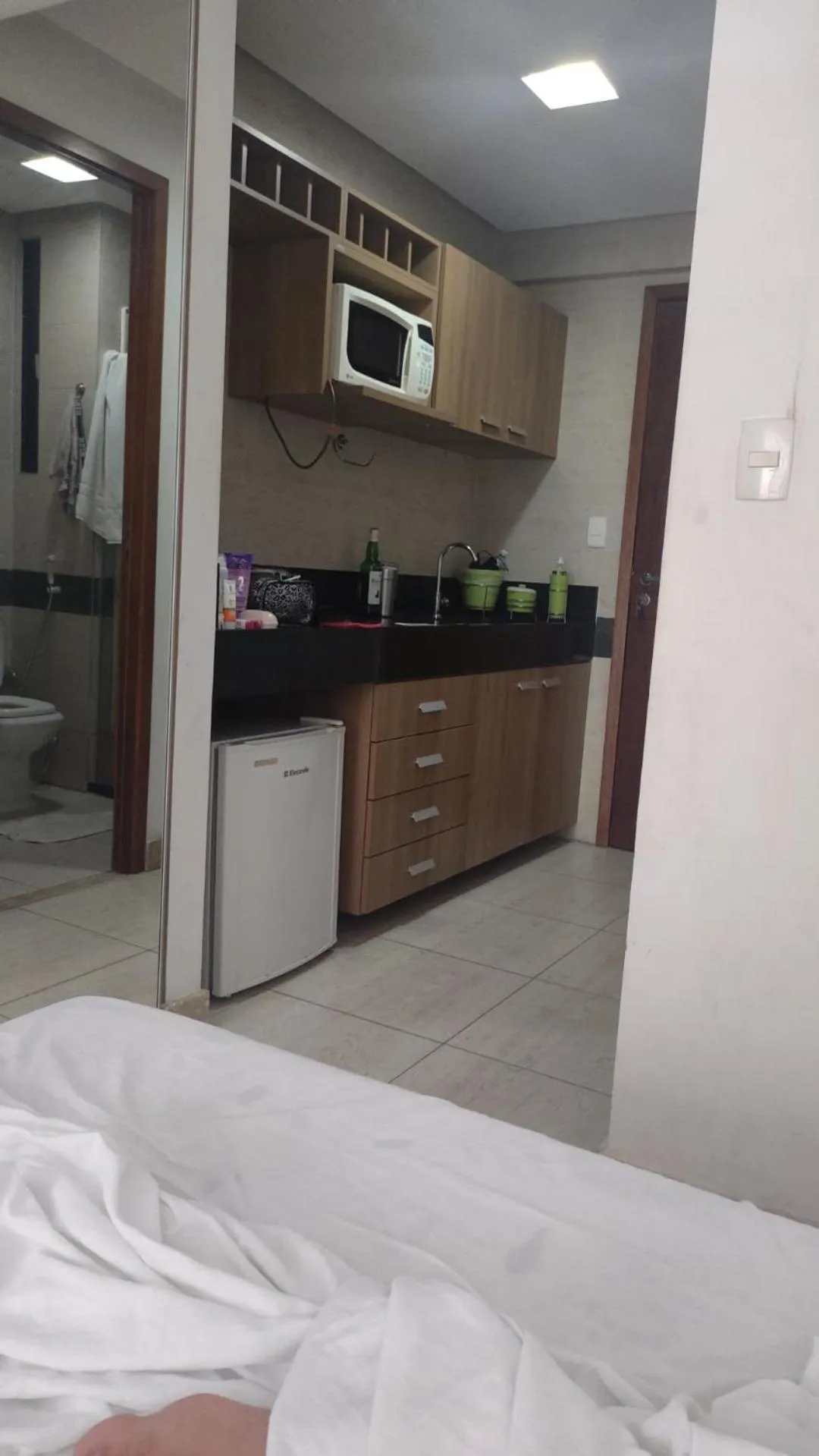 Kitchen or kitchenette in Flat Mar do Cabo Branco Residence