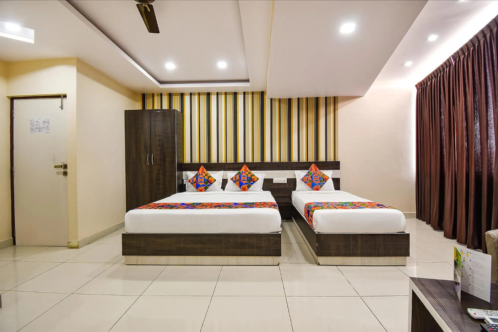 View (from property/room), Bed in FabHotel Rotano Suites - Yelahanka