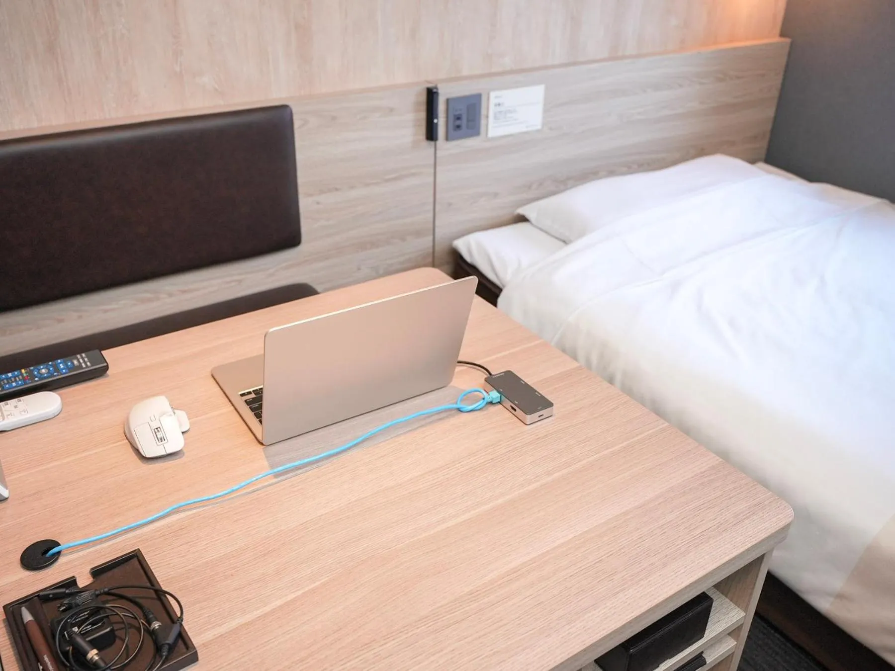 Bed in Super Hotel Hiroshima