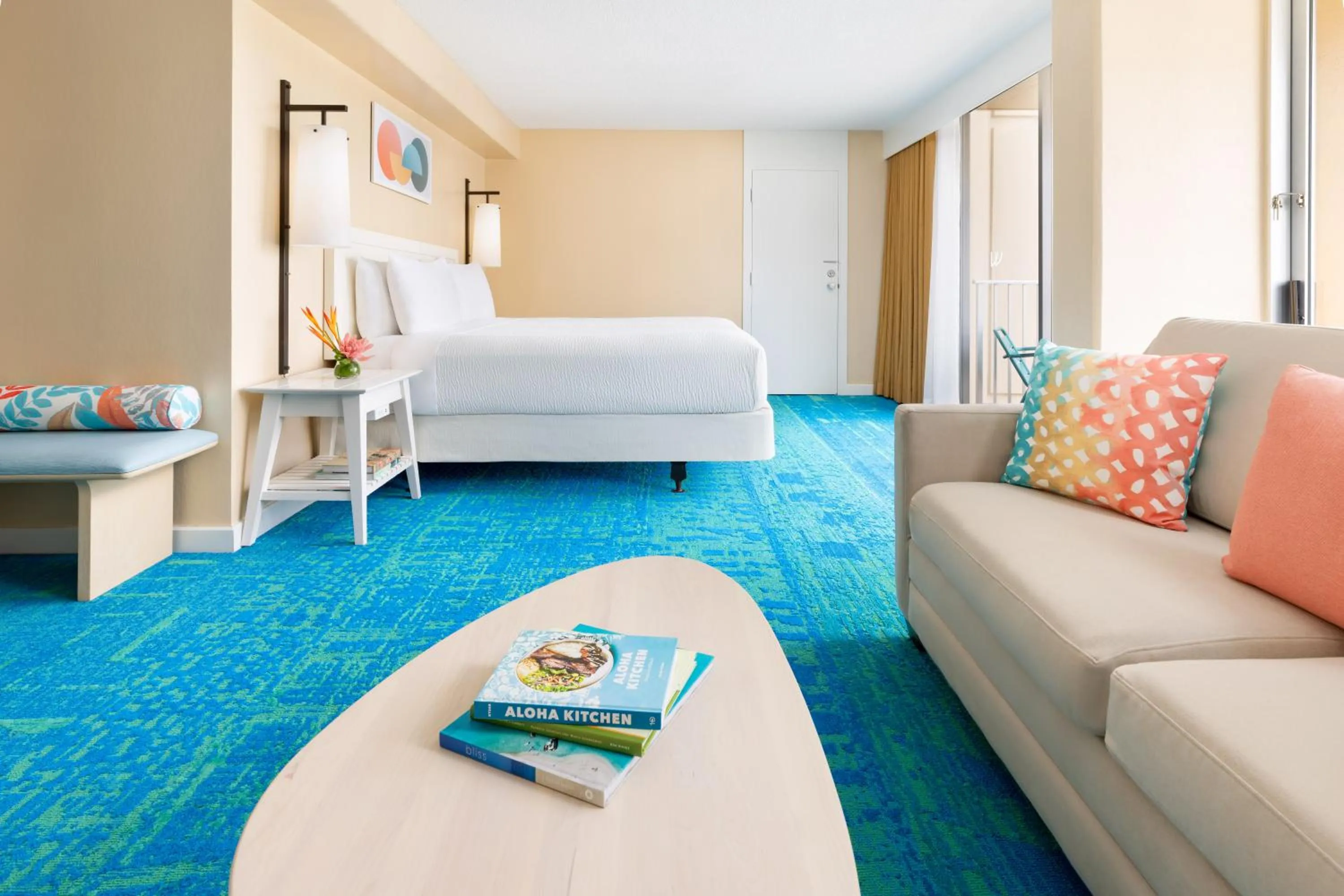 Bed in The Twin Fin Hotel