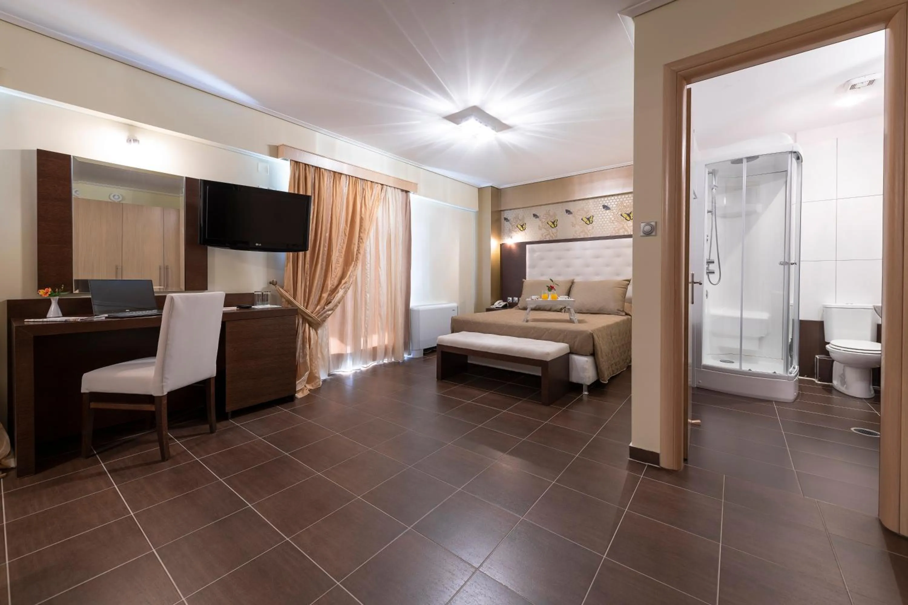 Bathroom, Bed in Thermios Apollon