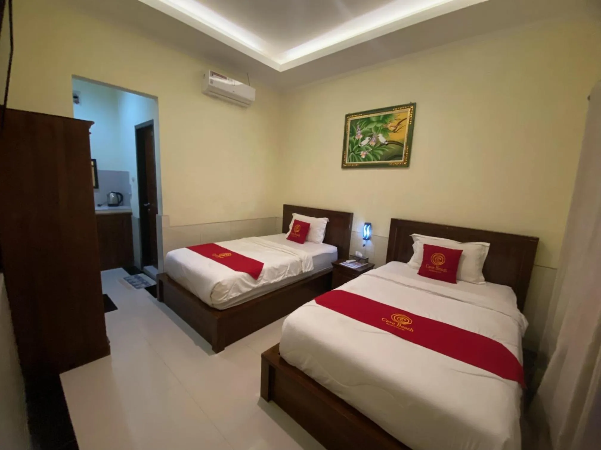 Bed in Cave Beach Bungalow